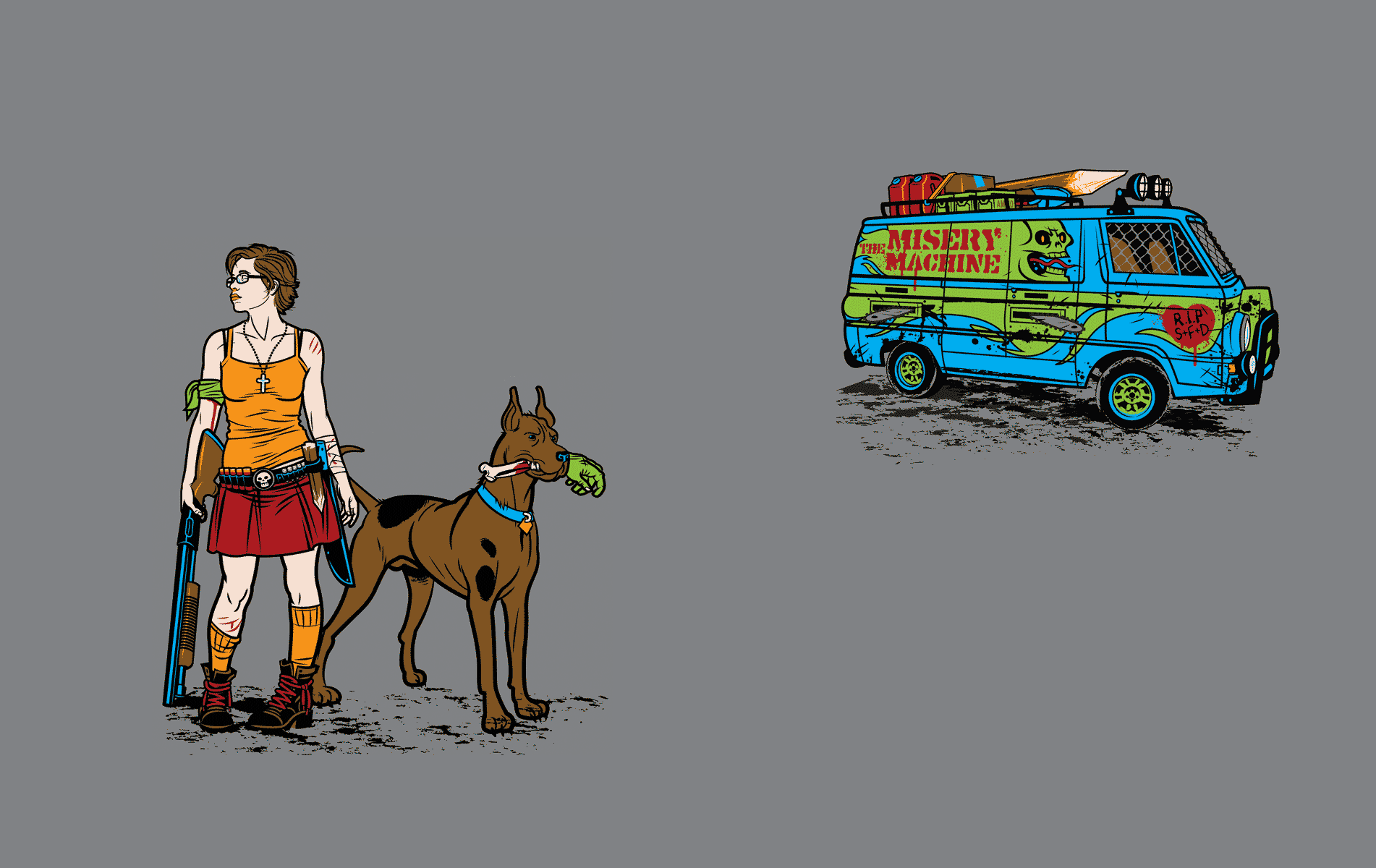 Scooby-Doo e furgone Mystery Machine, 1902x1200 HD, PC
