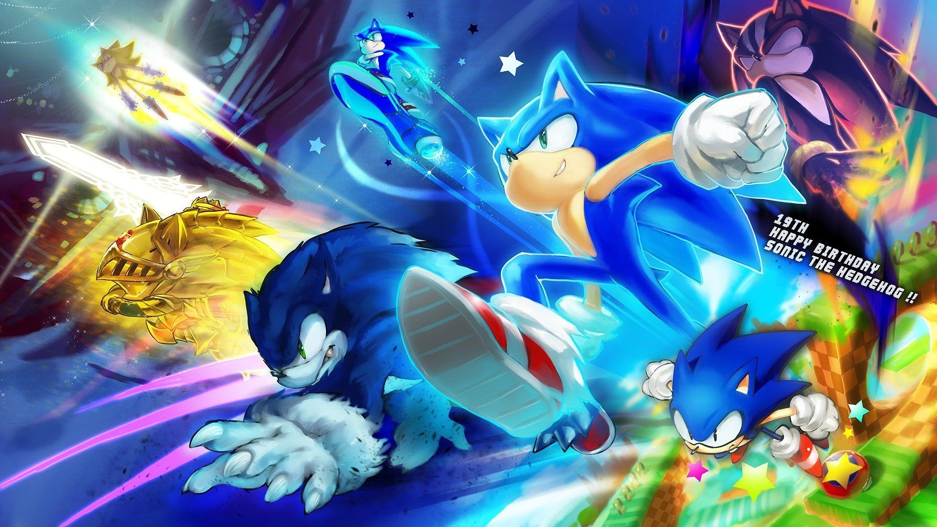 Sonic personaggi videogioco blu, 1920x1080 Full HD 1080p, Laptop