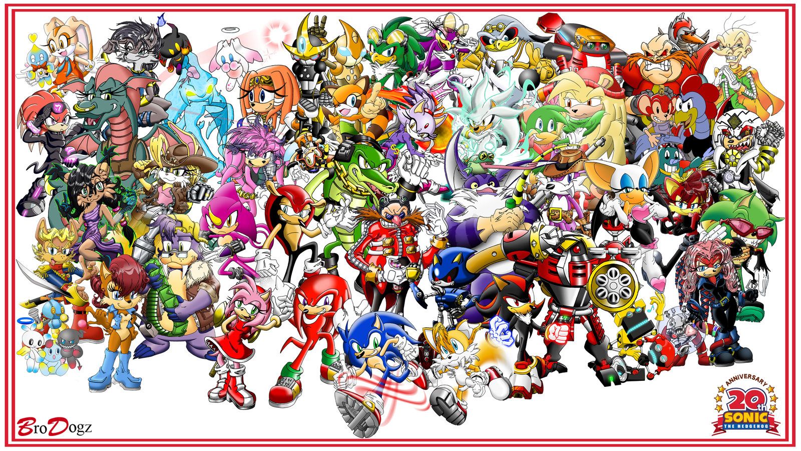Personaggi Sonic collage, 1600x900 HD, Desktop