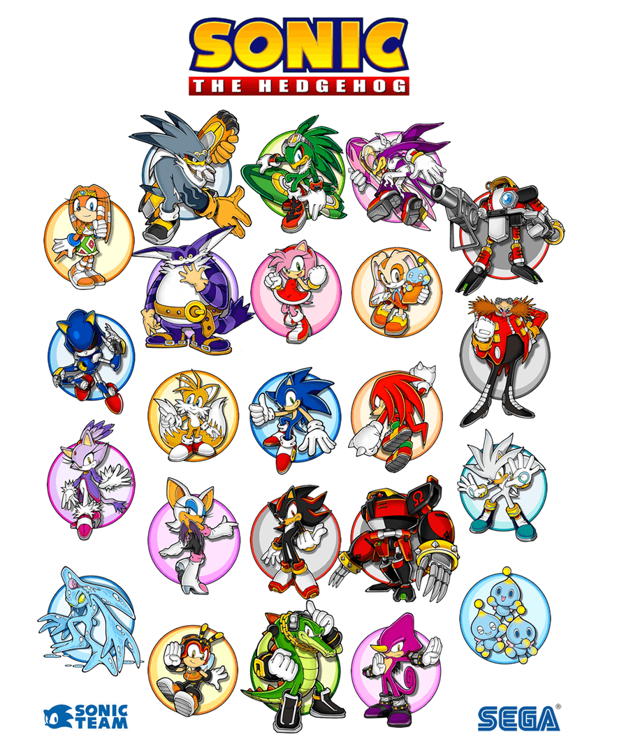 Poster personaggi Sonic the Hedgehog, 883x1068 Full HD Verticale, Smartphone