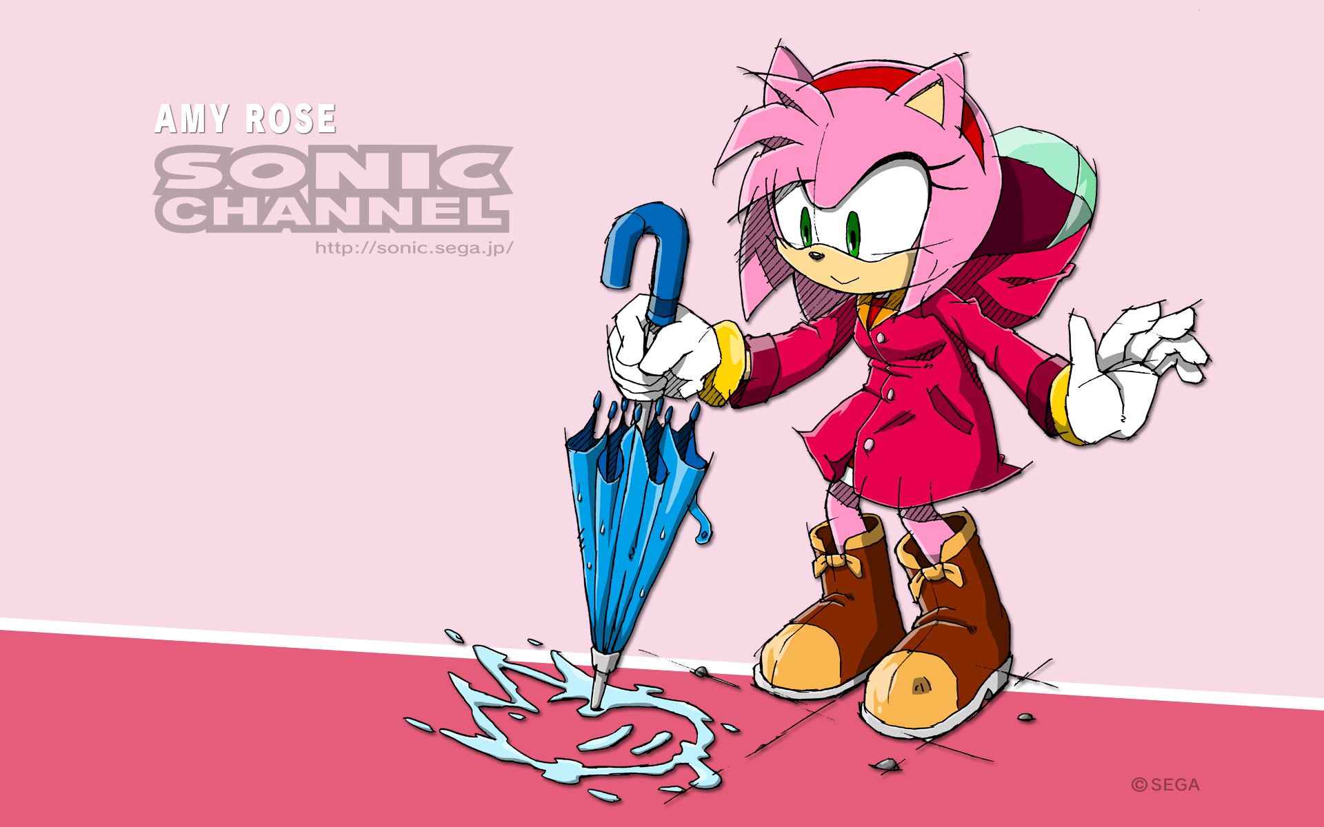 Amy Rose con ombrello blu, 1920x1200 WUXGA, Desktop