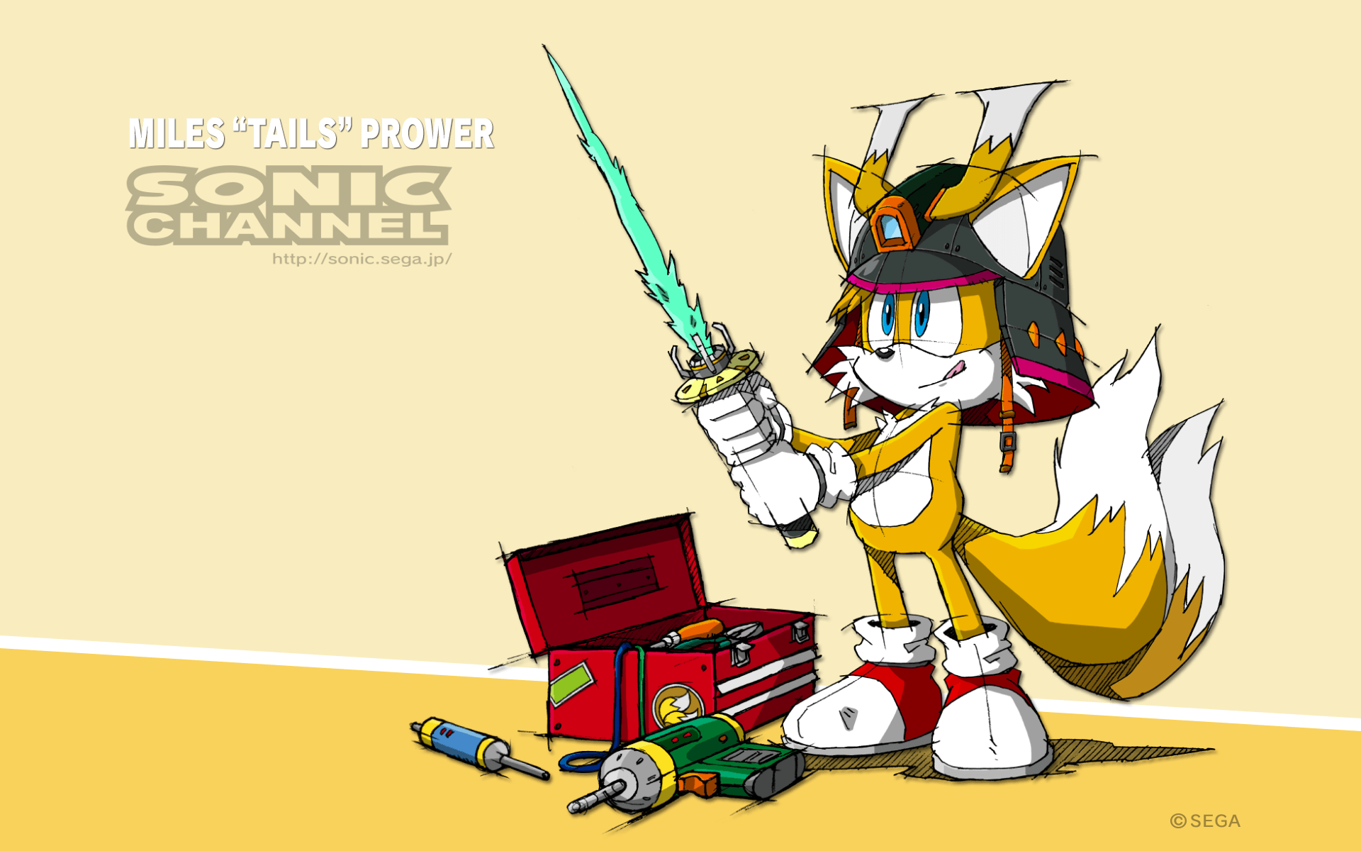 Tails con spada, Sonic Channel, 1920x1200 WUXGA, Desktop