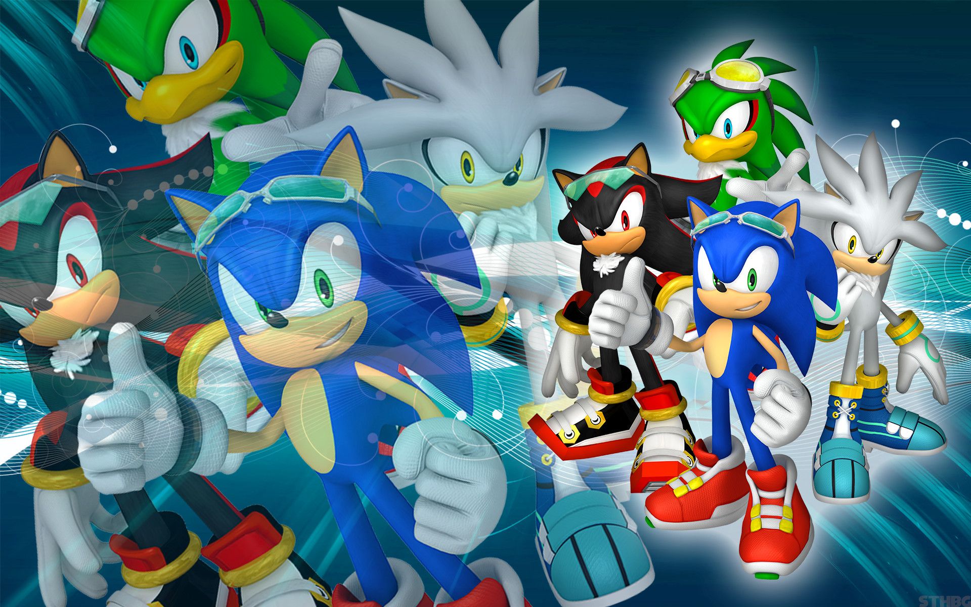 Sonic, Shadow e Silver, 1920x1200 WUXGA, PC
