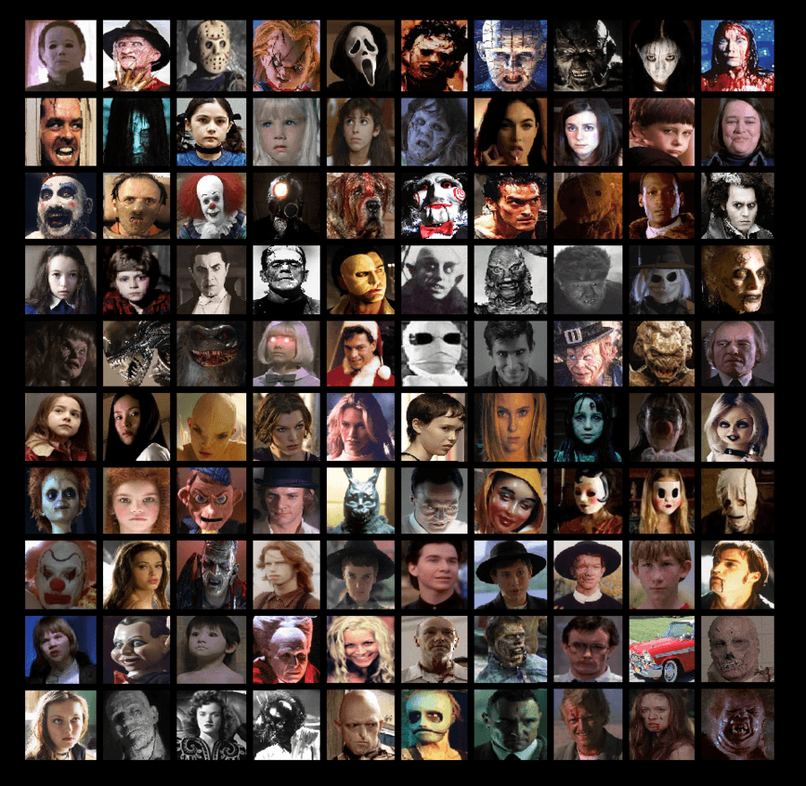 Collage personaggi horror iconici, 900x878 HD, Laptop