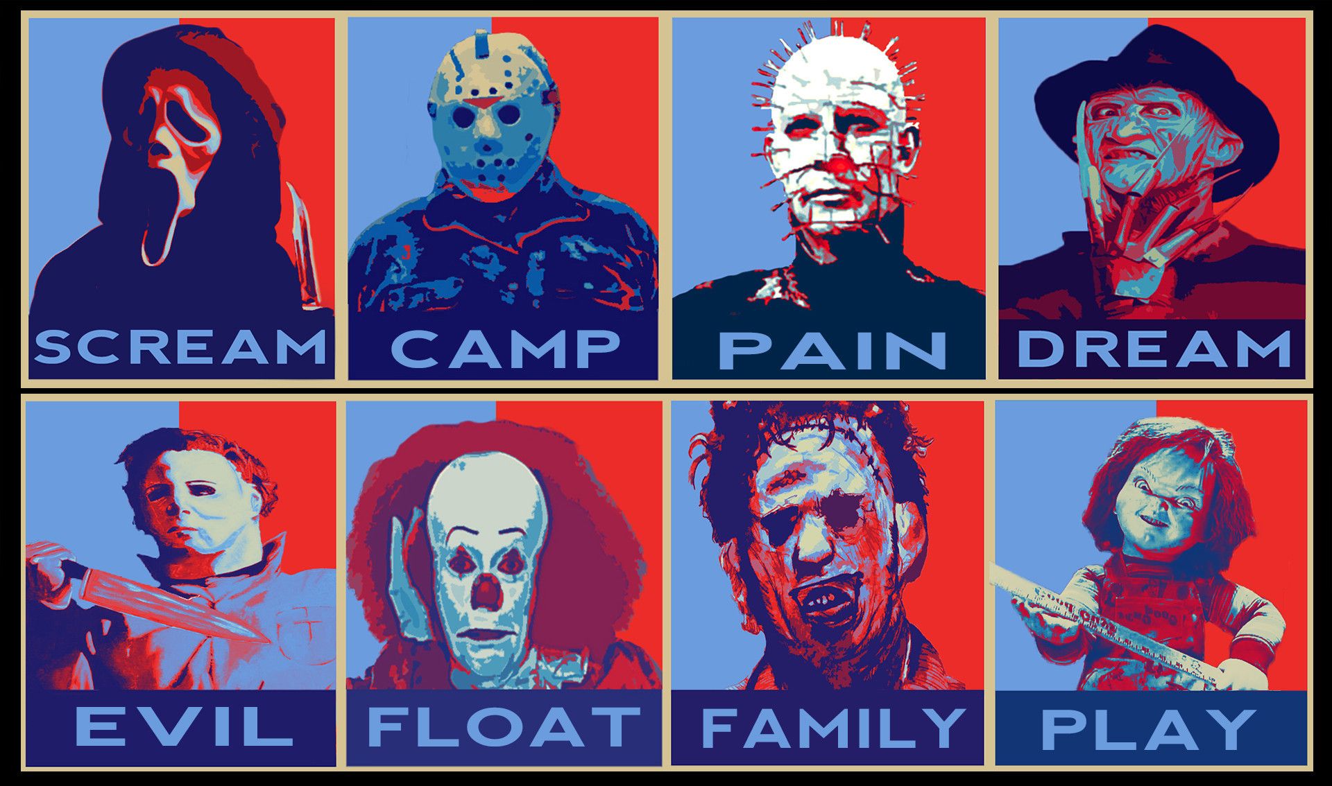 Icone horror stile pop art, 1920x1134 Full HD, Laptop