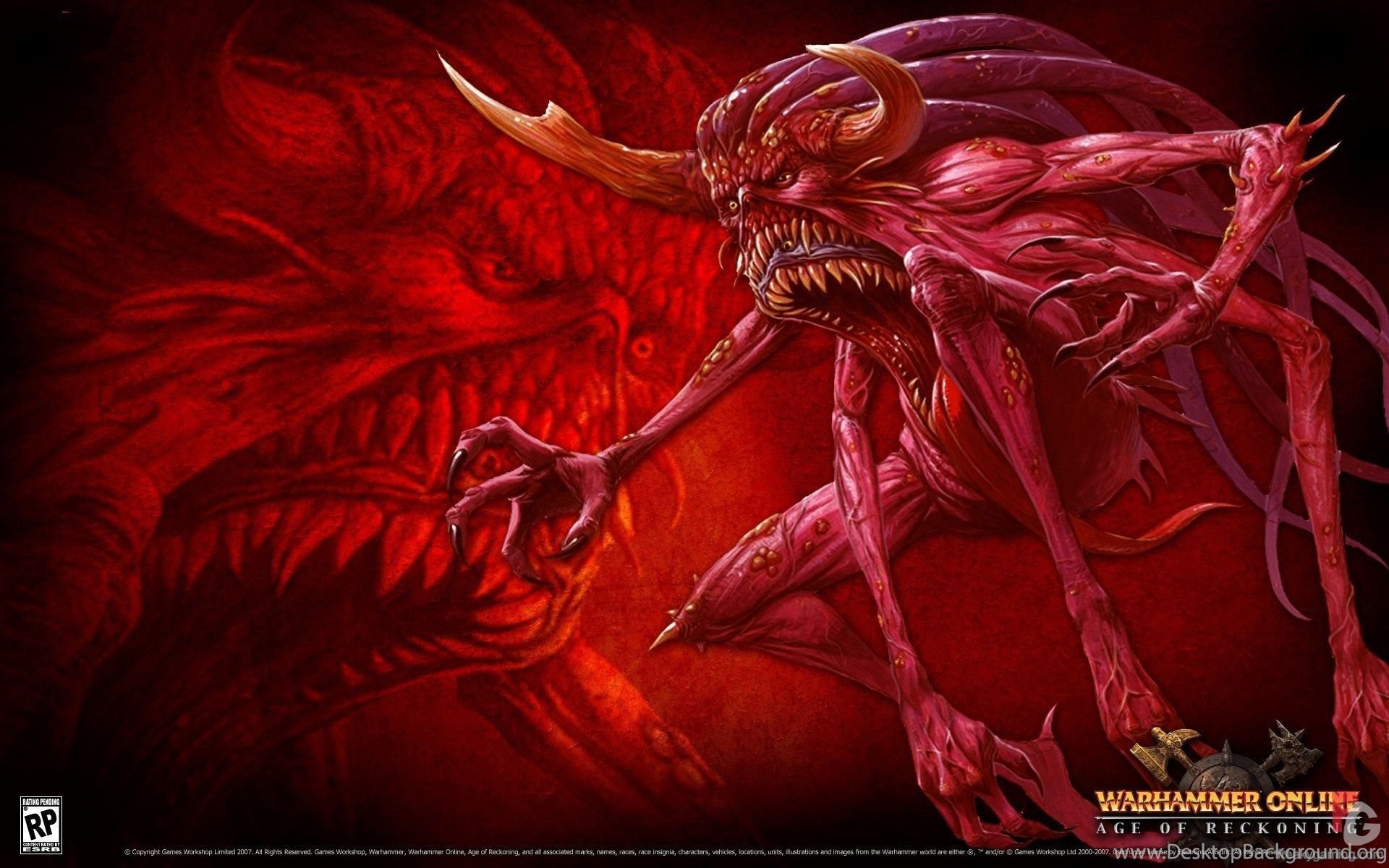 Mostro tentacoli rosso Warhammer, 1920x1200 WUXGA, Desktop
