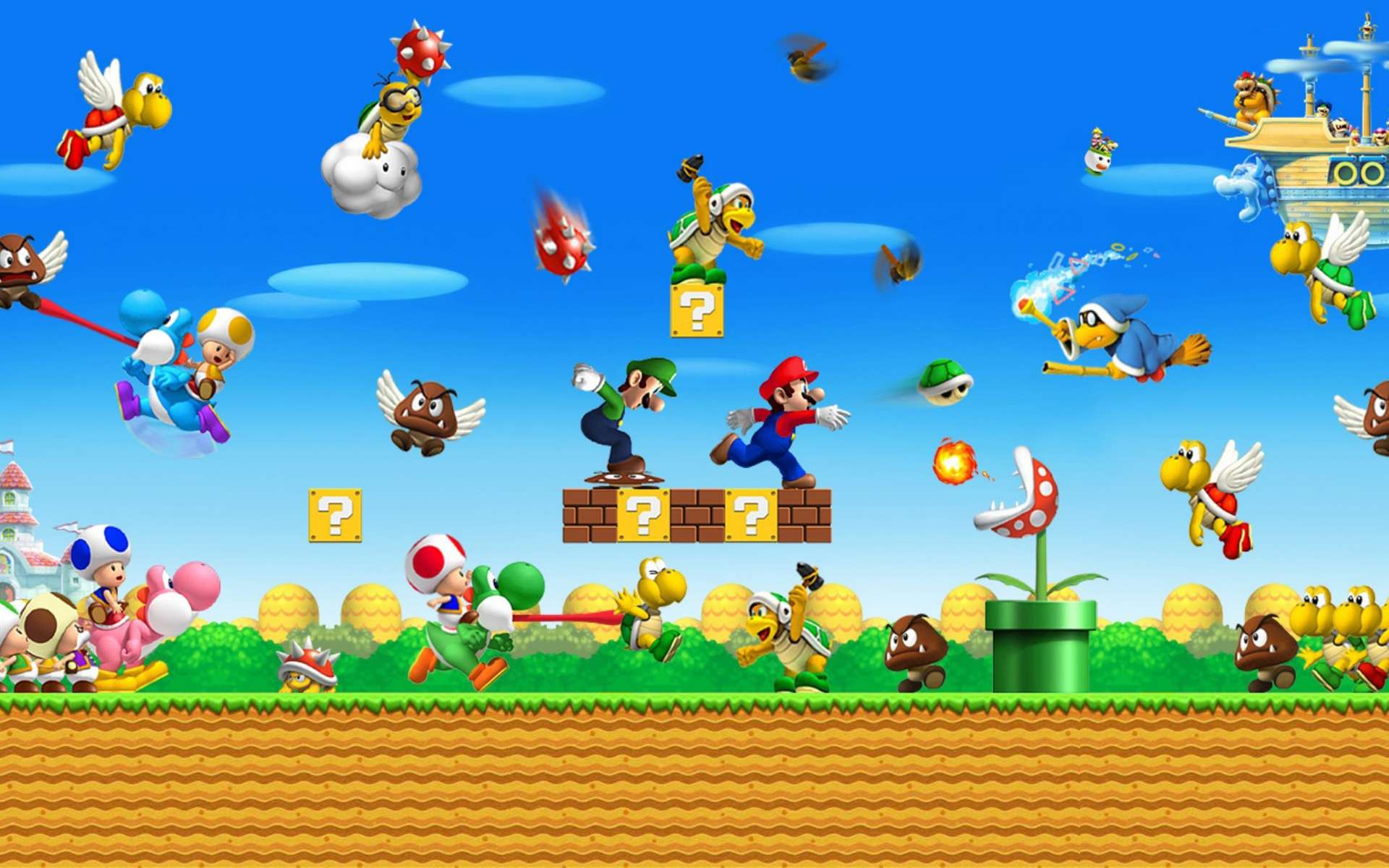 Mario e personaggi Nintendo, idraulico, 1920x1200 WUXGA, PC
