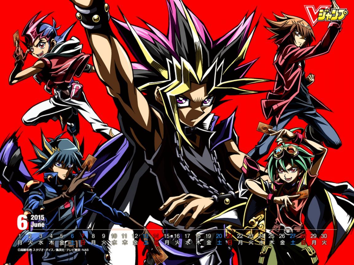 Personaggi Yu-Gi-Oh! sfondo rosso, 1152x864 HD, Desktop