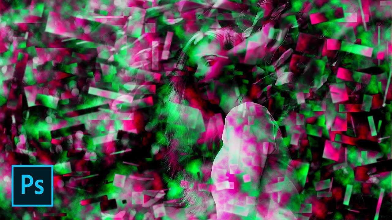 Effetto glitch psichedelico verde rosa, 1280x720 720p, PC