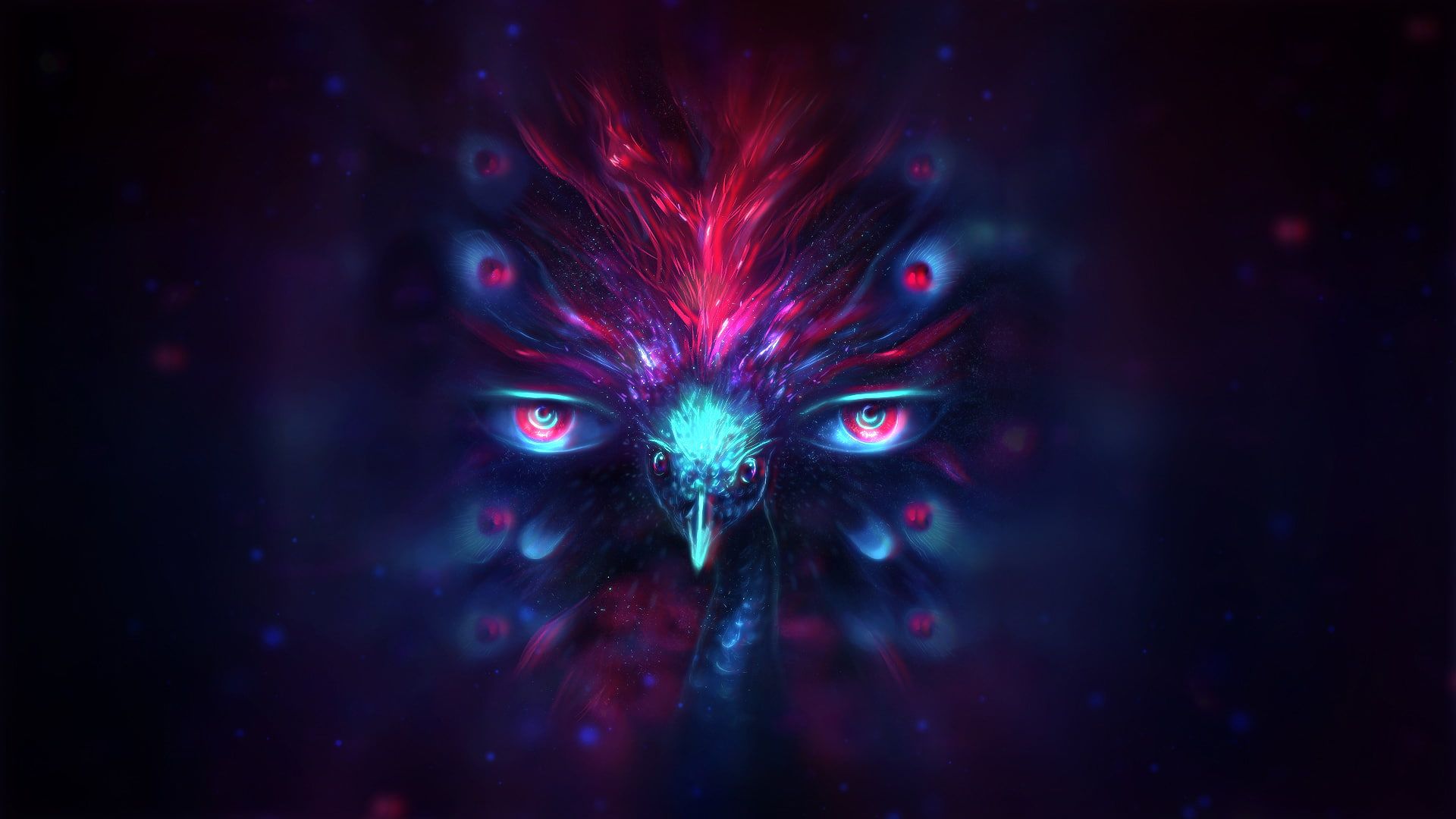 Volto psichedelico occhi luminosi, 1920x1080 Full HD, PC