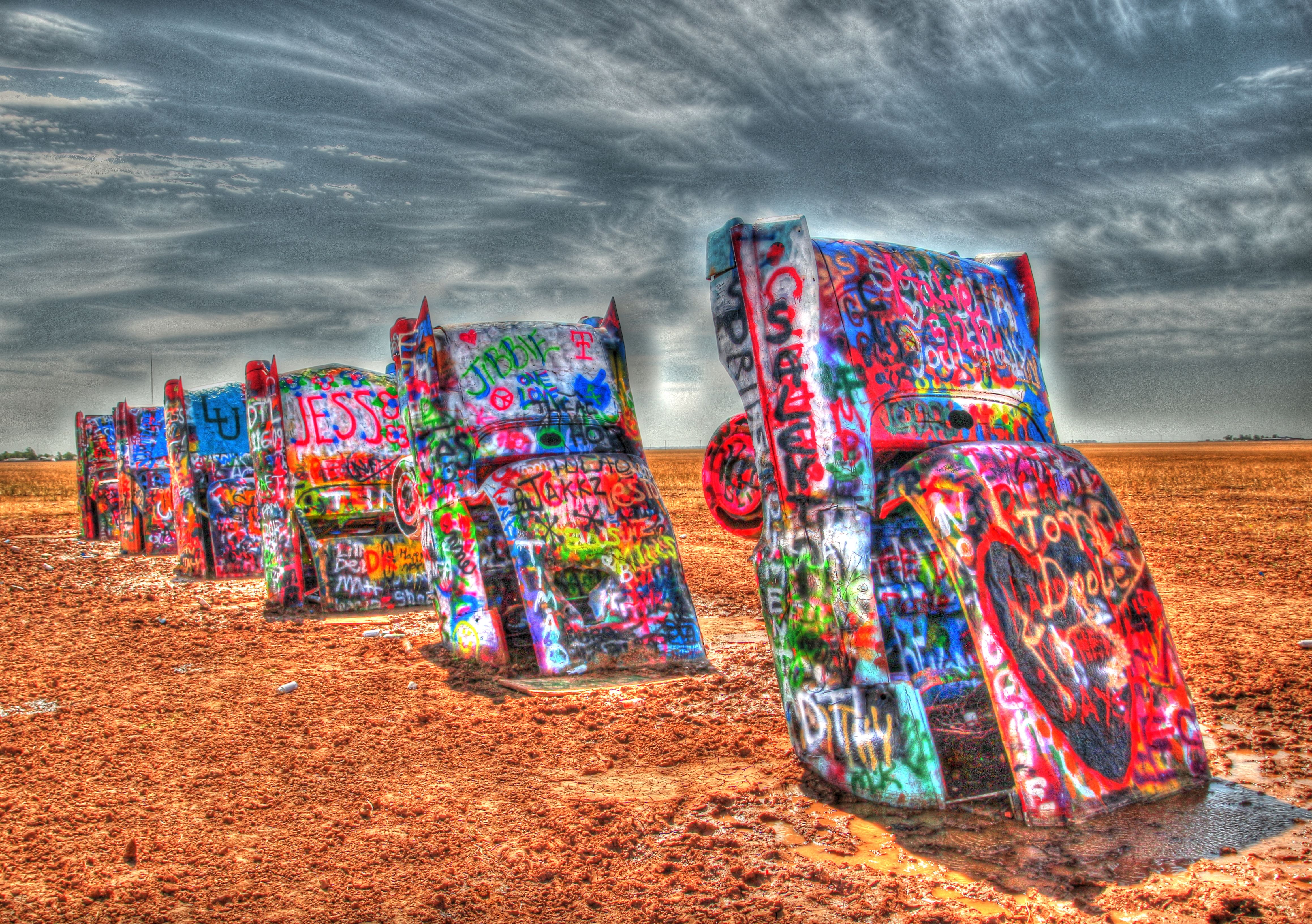 Cadillac Ranch auto graffiti, 4634x3265 UHD, PC 4K