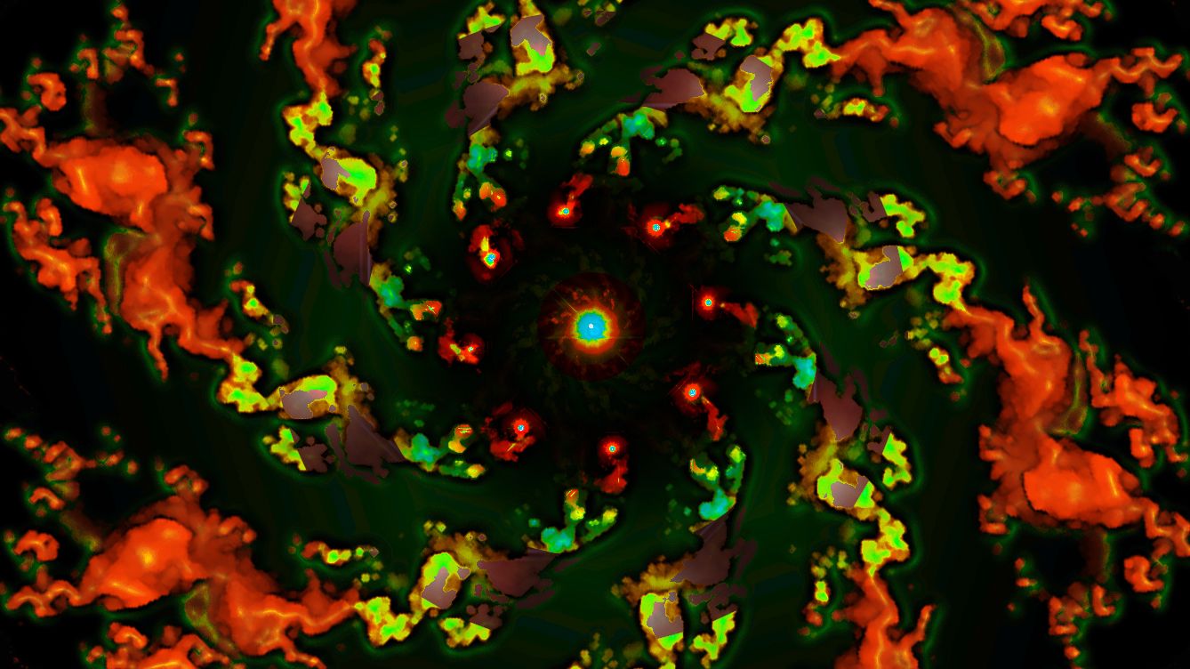 Spirale psichedelica fiamme arancioni, 1338x752 HD, Desktop