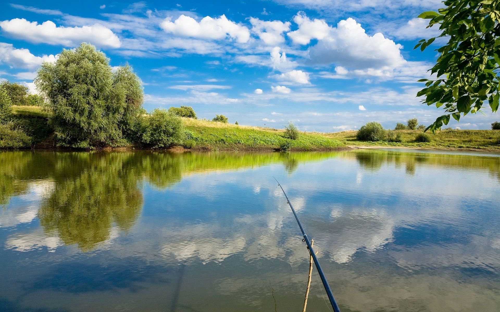 Canna da pesca al lago, 1920x1200 WUXGA, PC