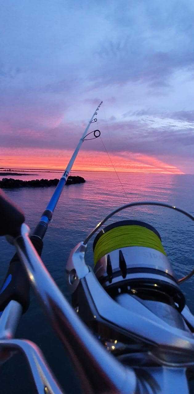 Canna da pesca al tramonto, 630x1280 Verticale, Mobile