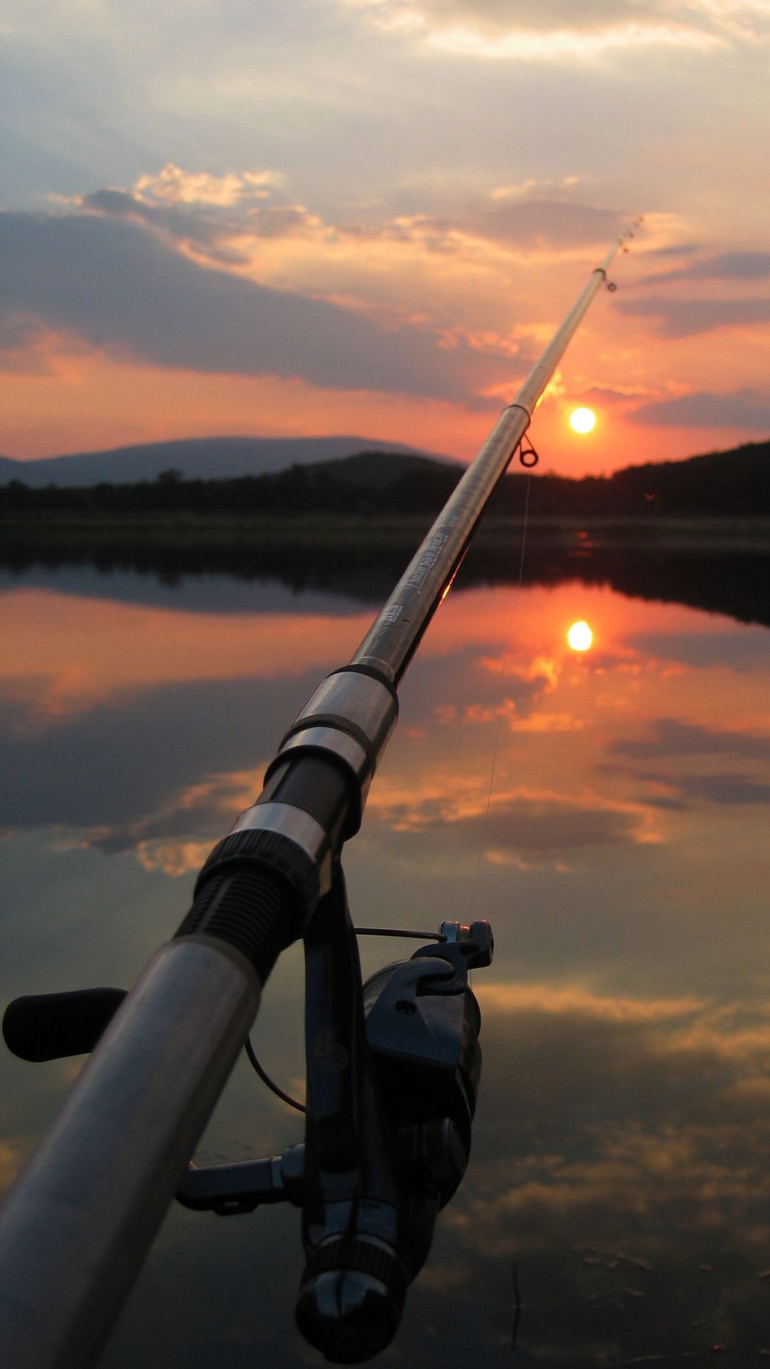 canna da pesca al tramonto, 1080x1920 Full HD Verticale, Smartphone