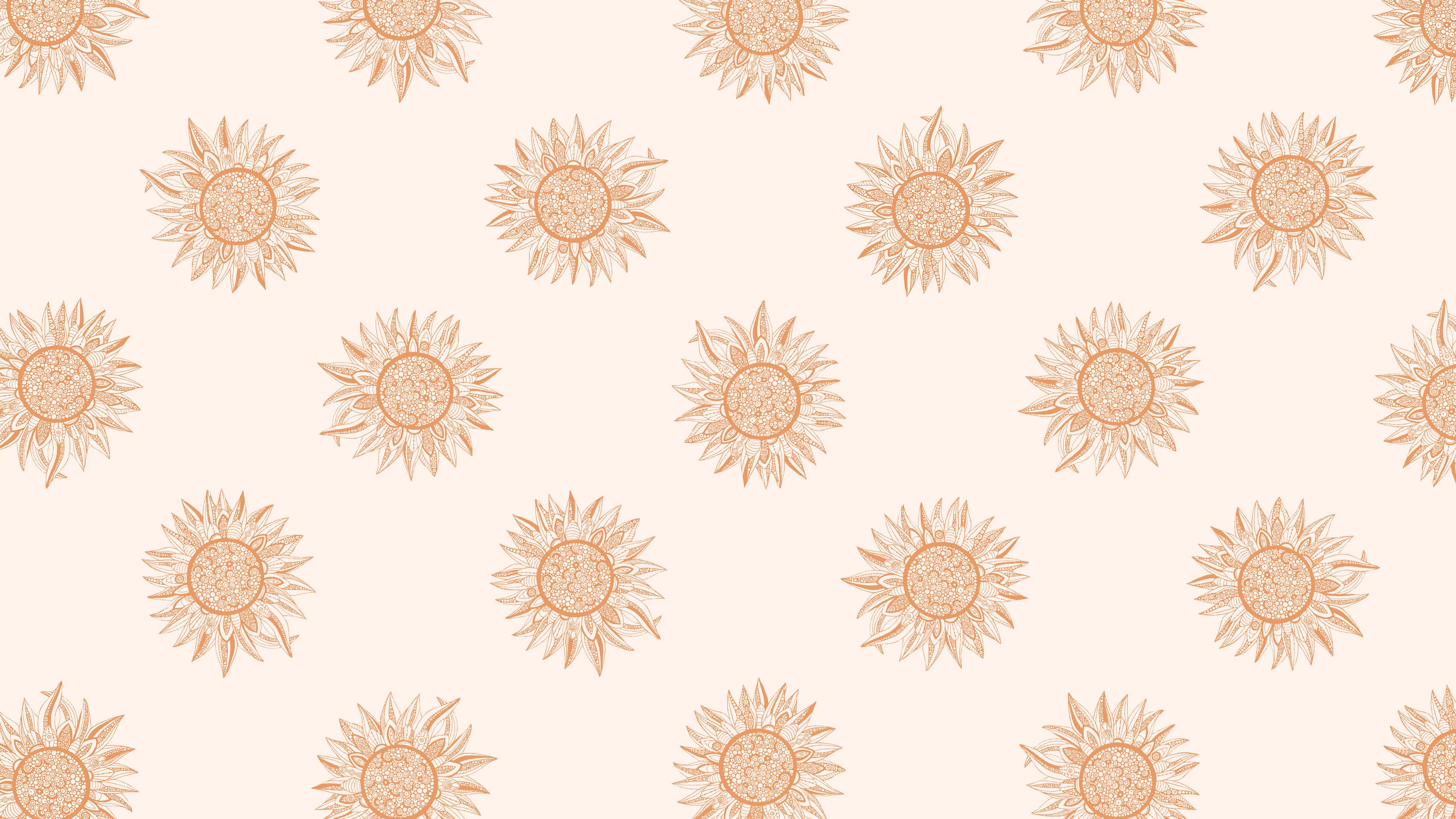 Girasoli oro rosa pattern, 3418x1923 2K+, PC Desktop