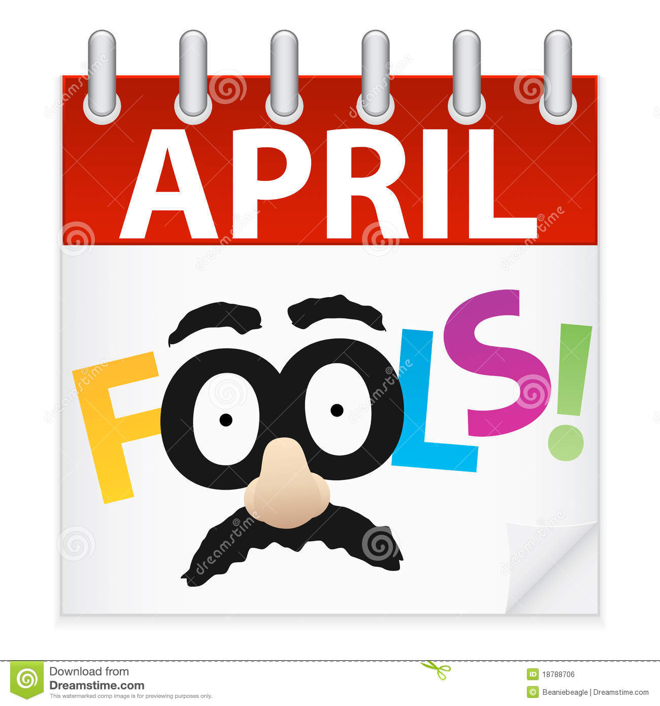 Calendario April Fools con maschera, 1300x1390 Verticale, Telefono