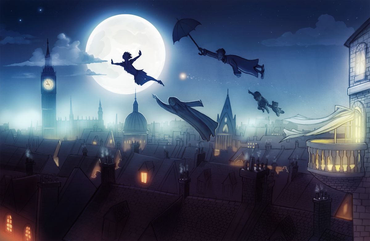 Cielo stellato Neverland scritta, 736x1309 Full HD Verticale, Smartphone