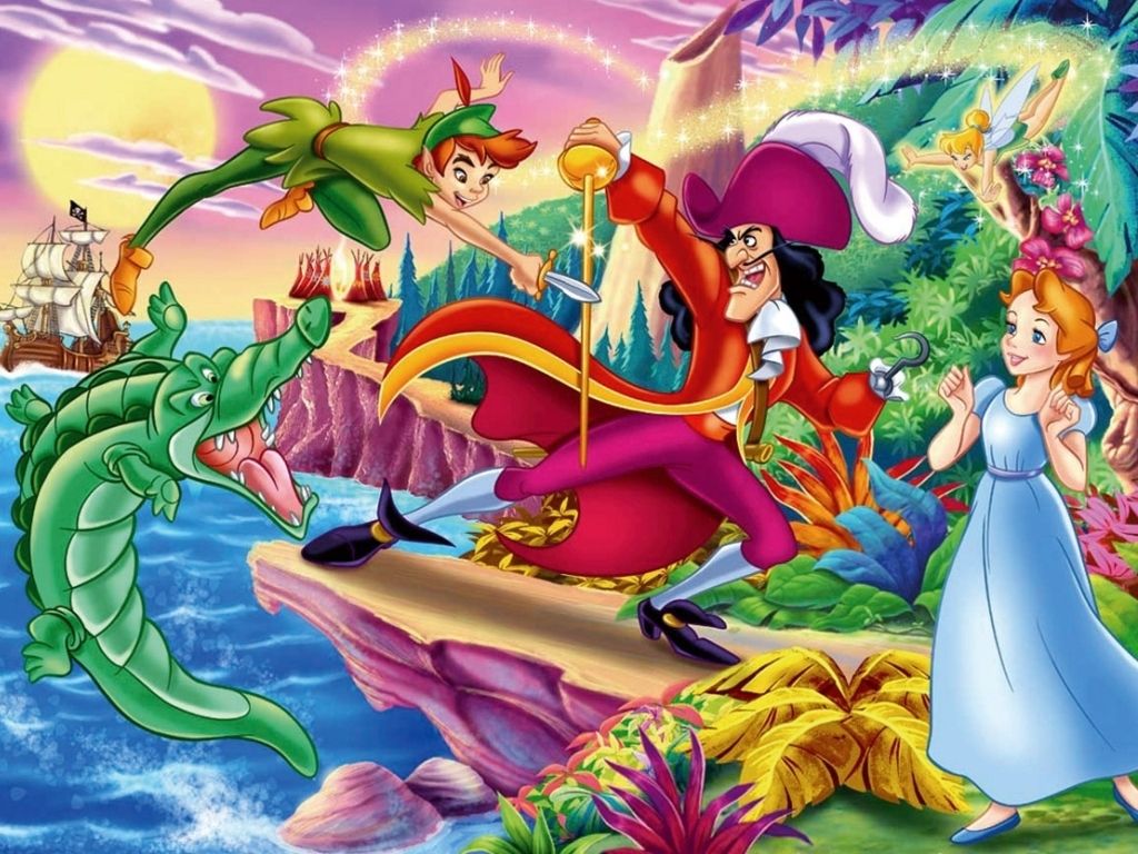 Peter Pan coccodrillo scena, 1024x768 HD, PC