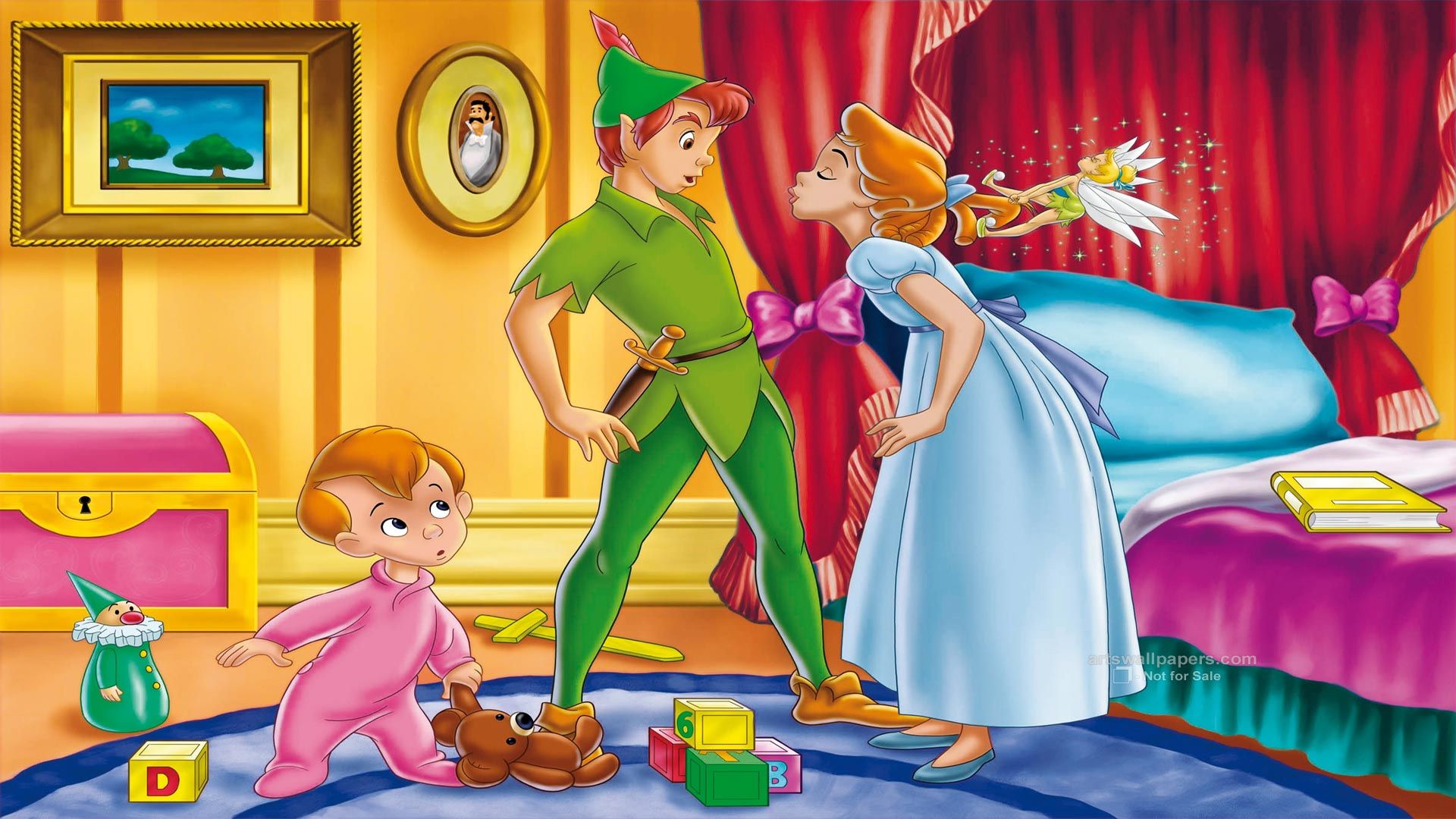 Peter Pan Disney seduto ramo, 1084x1096 Full HD Verticale, iPhone
