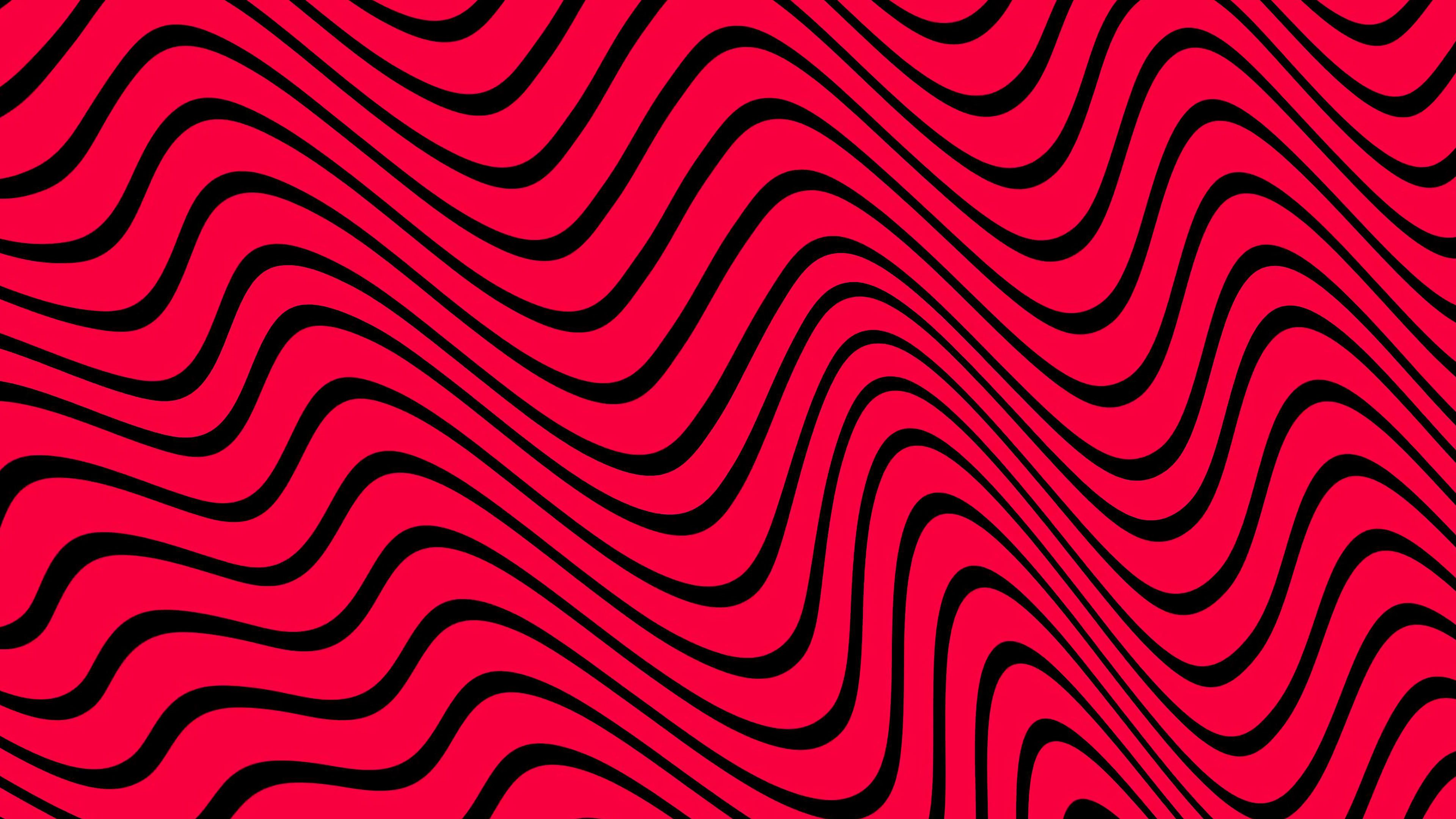 Onde astratte rosso e nero, 3840x2160 4K Ultra HD, Monitor 4K