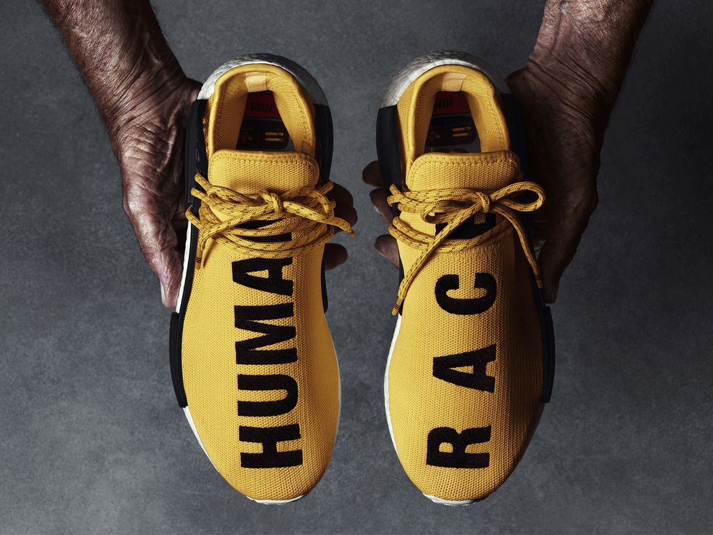 Sneaker Adidas Human Race gialle, tre strisce, 1024x768 HD, PC
