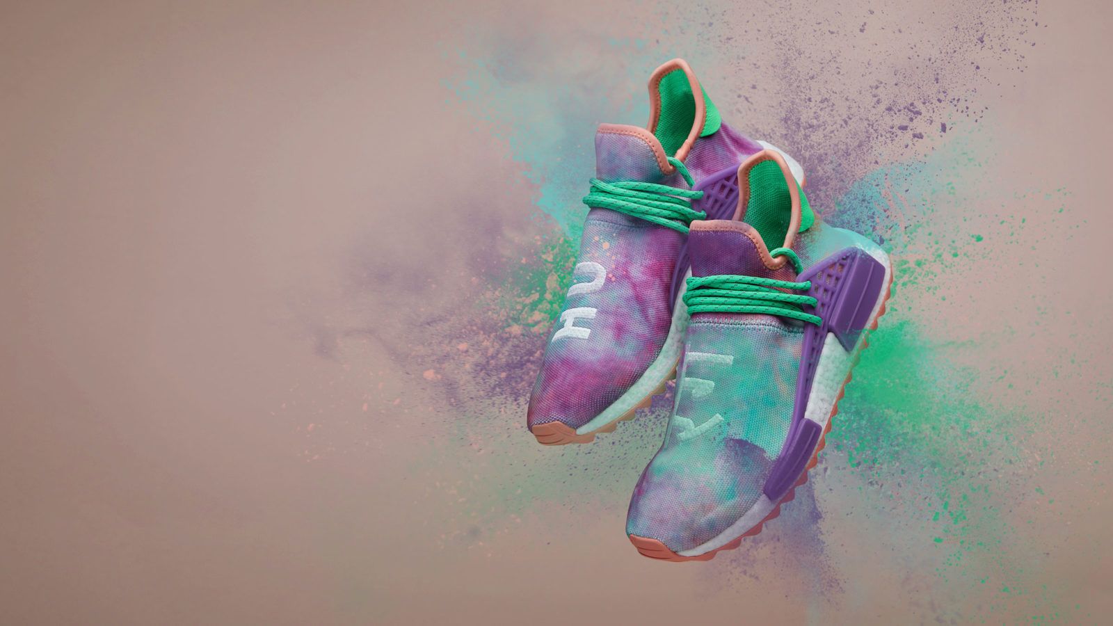 Adidas NMD Hu Holi colorate, tre strisce, 1600x900 900p, Laptop