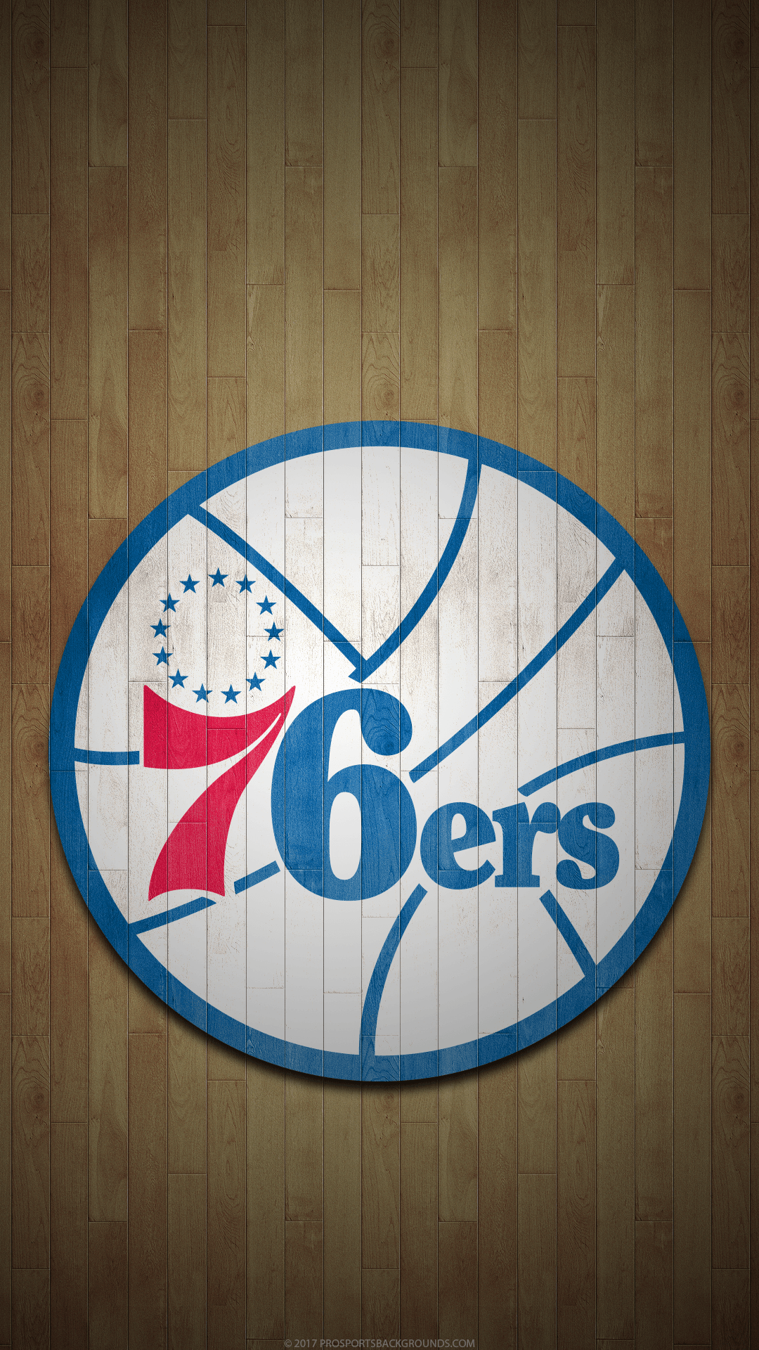 Logo Philadelphia 76ers parquet, 1080x1920 Full HD Verticale, Samsung Galaxy