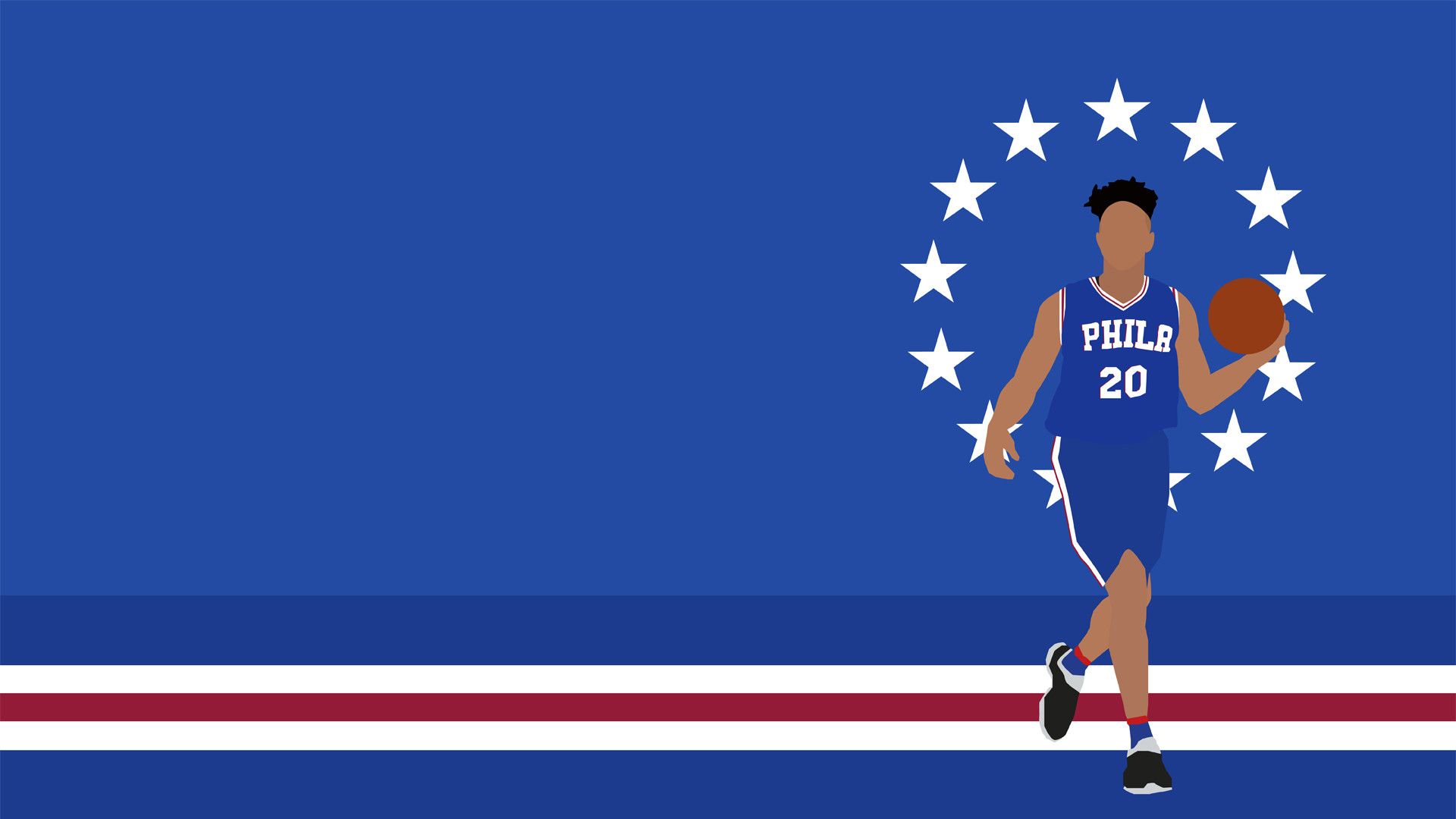 Giocatore Sixers logo stelle, 1920x1080 Full HD, Desktop