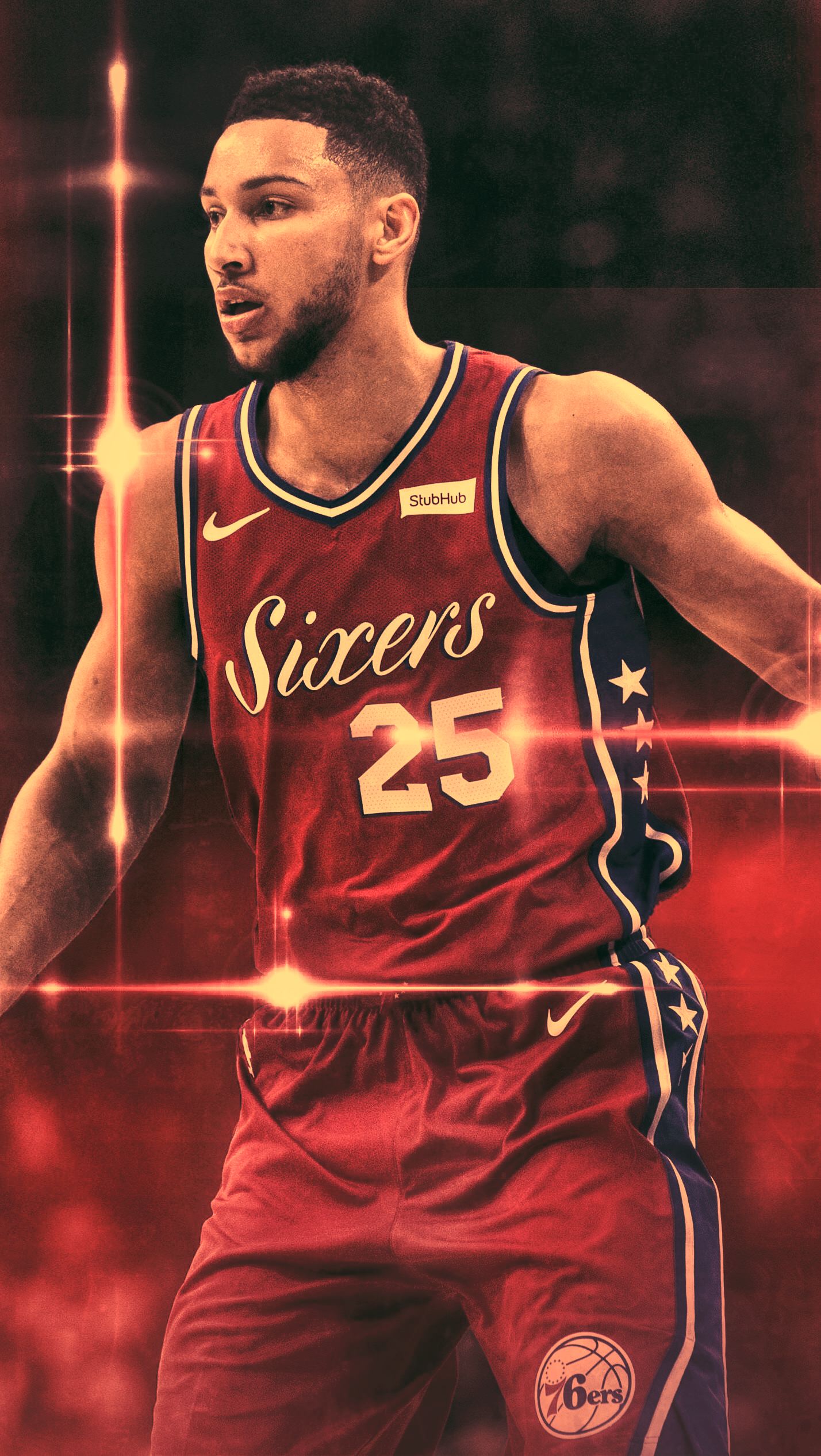 Ben Simmons maglia Sixers, 1428x2534 Full HD Verticale, iPhone