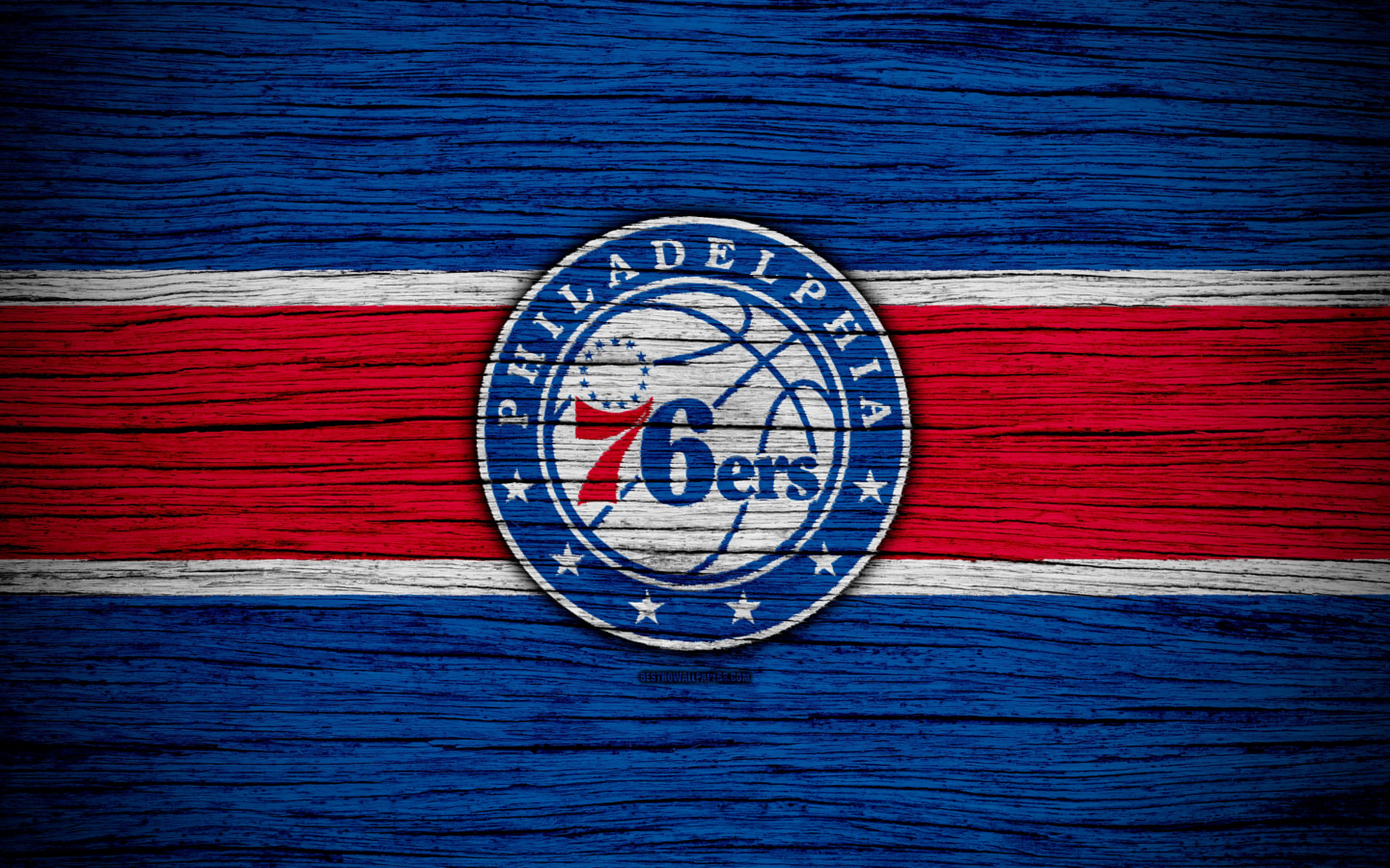 Logo Philadelphia 76ers legno, 3840x2400 4K, Desktop 4K