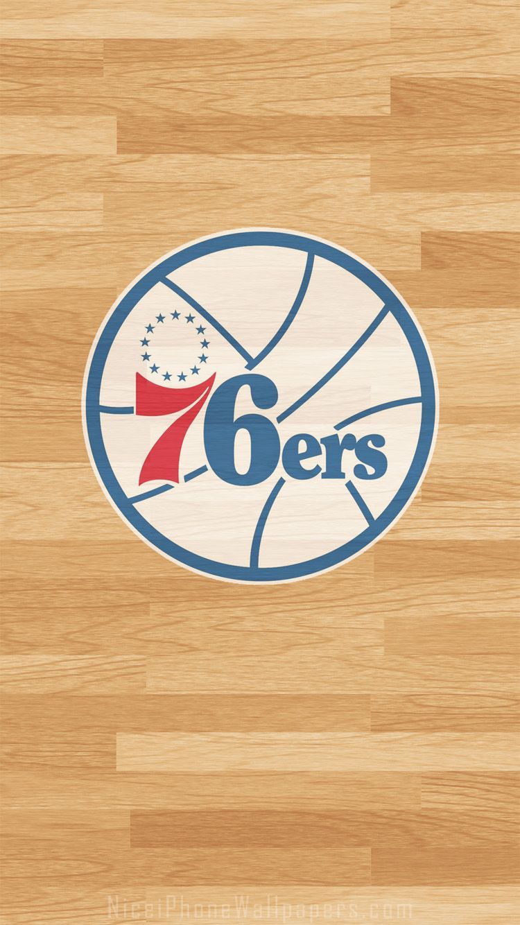 Logo 76ers su parquet, 750x1334 Full HD Verticale, Smartphone