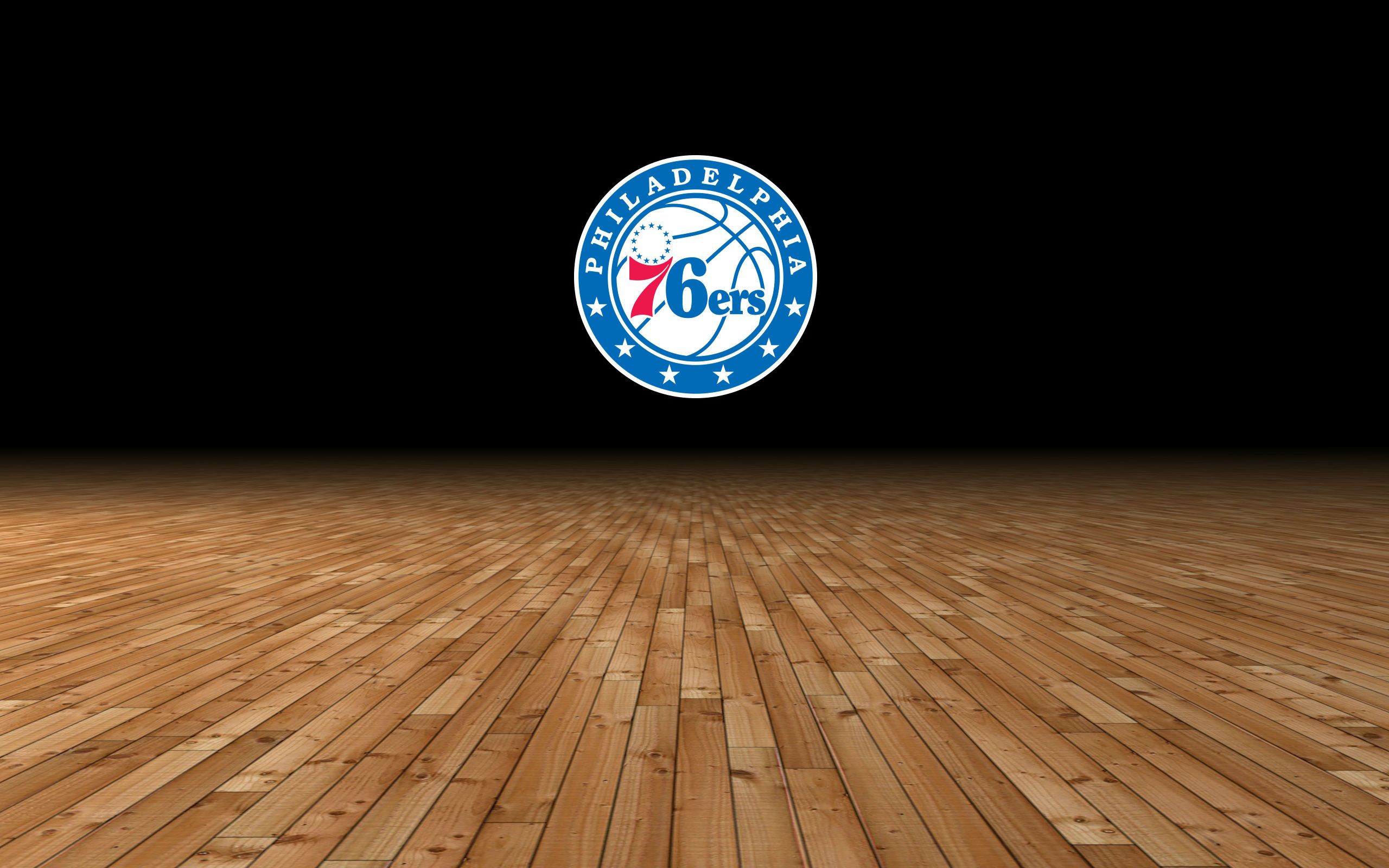 Logo Philadelphia 76ers su campo, 2560x1600 2K+, PC