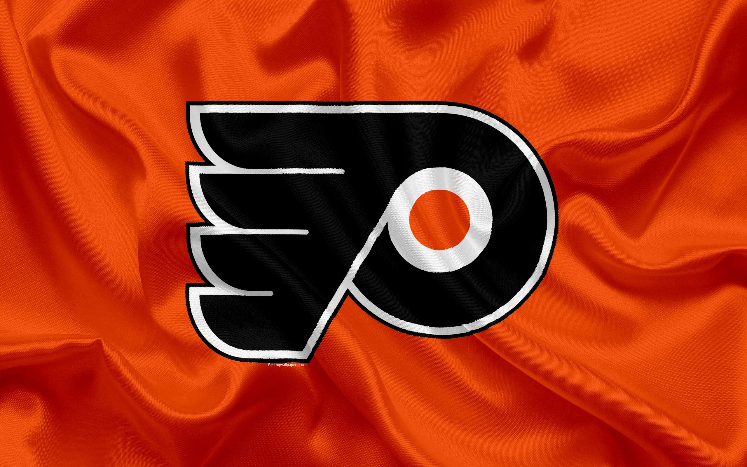 Logo Philadelphia Flyers nero, hockey, 1024x768 HD, Laptop