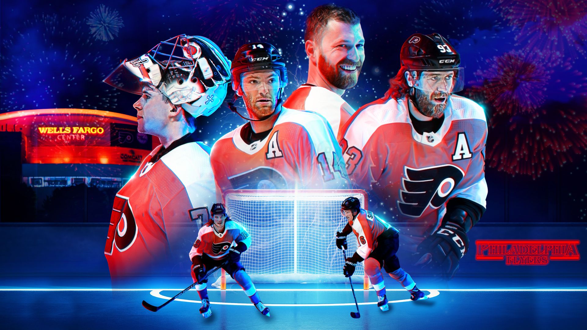 Giocatori hockey Philadelphia Flyers, NHL, 1920x1080 Full HD 1080p, Laptop