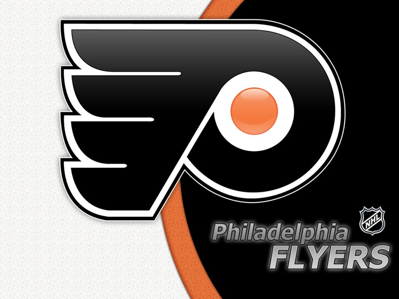 Logo Philadelphia Flyers arancione, 1920x1080 Full HD 1080p, PC