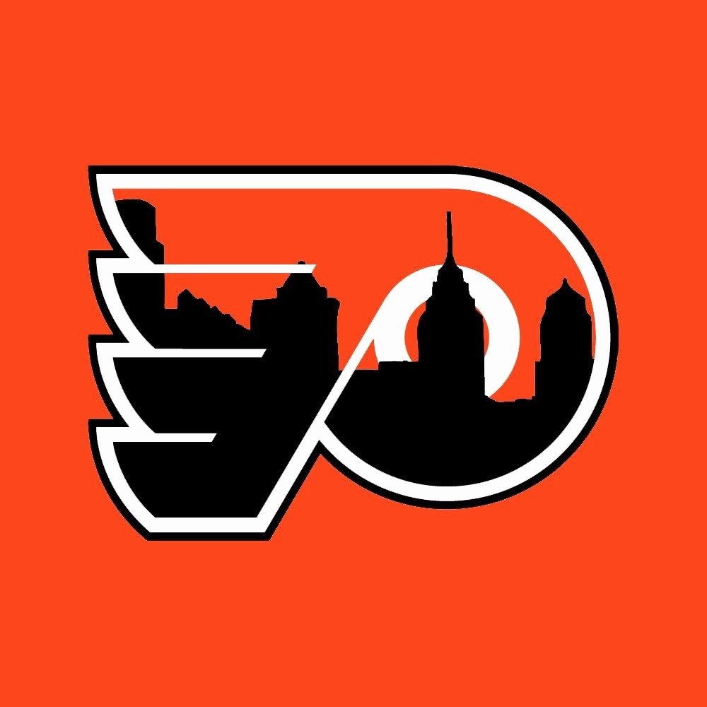 Logo Philadelphia Flyers arancione, NHL, 1000x1000 HD, Desktop