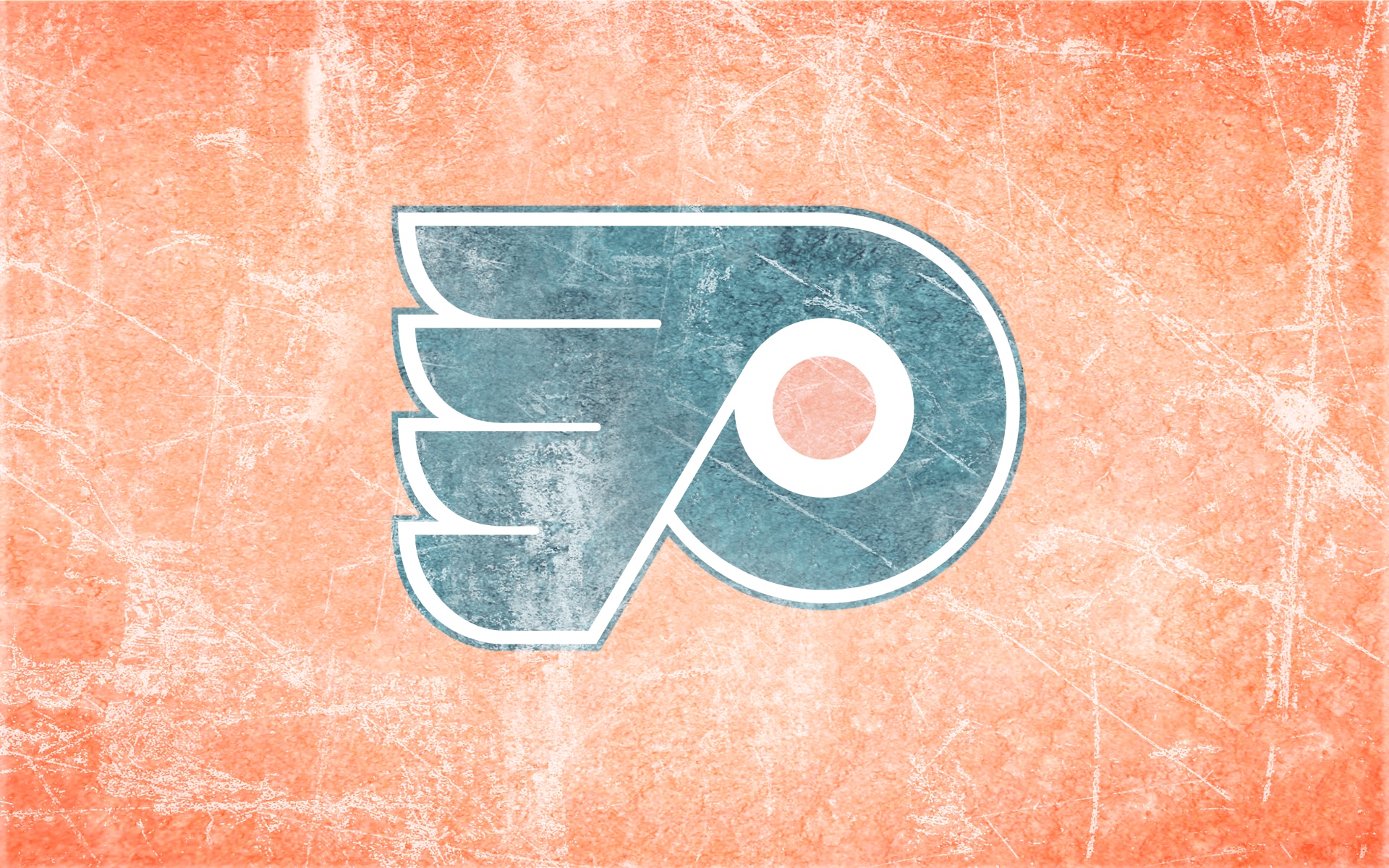 Logo Philadelphia Flyers arancione, 1366x768 HD, Desktop