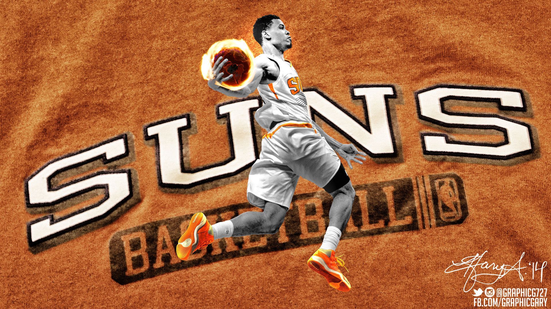 Logo Phoenix Suns basket, 1680x1050 HD, Laptop