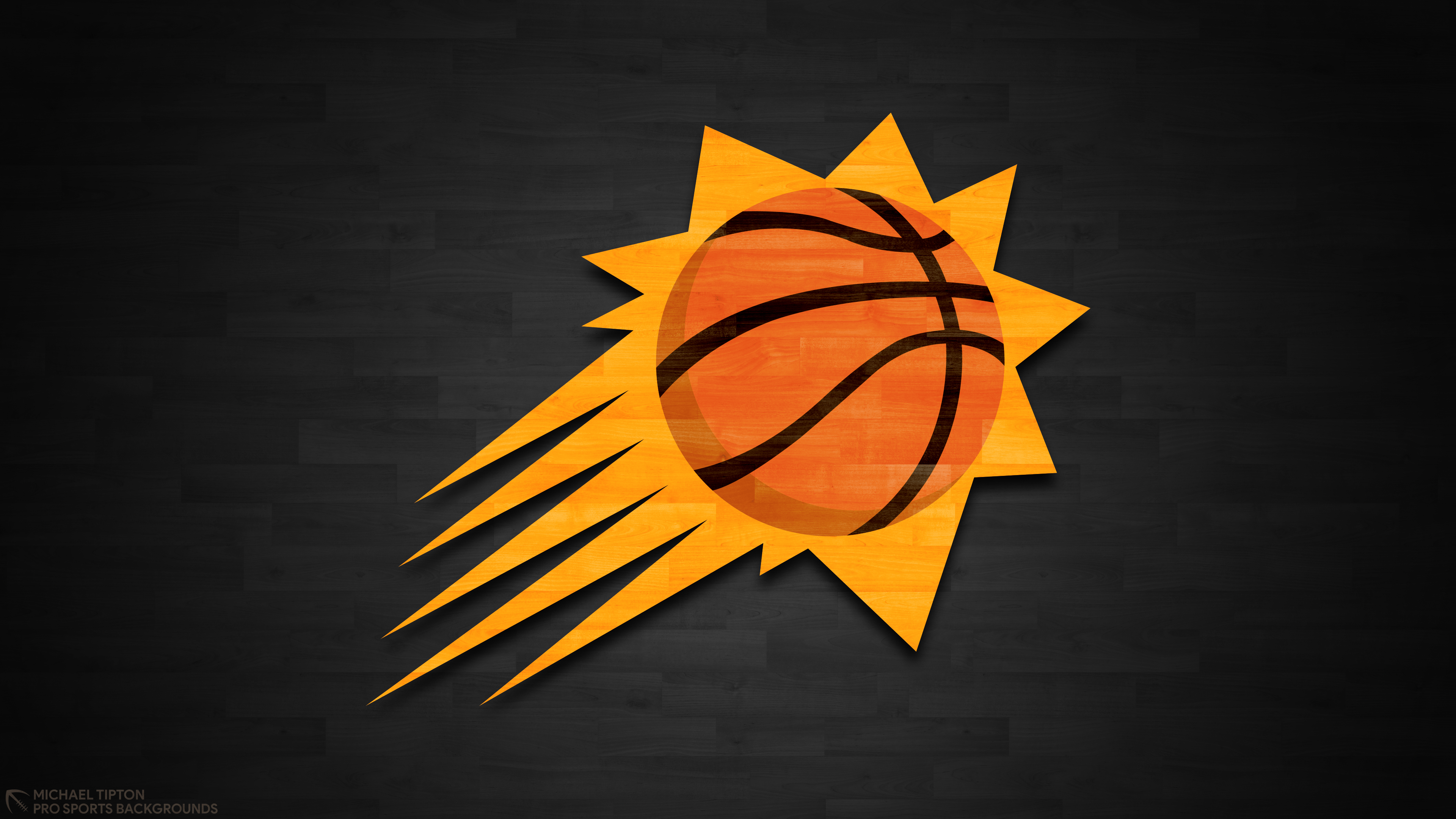 Logo Phoenix Suns basket, Phoenix Arizona, 3840x2160 UHD, PC 4K