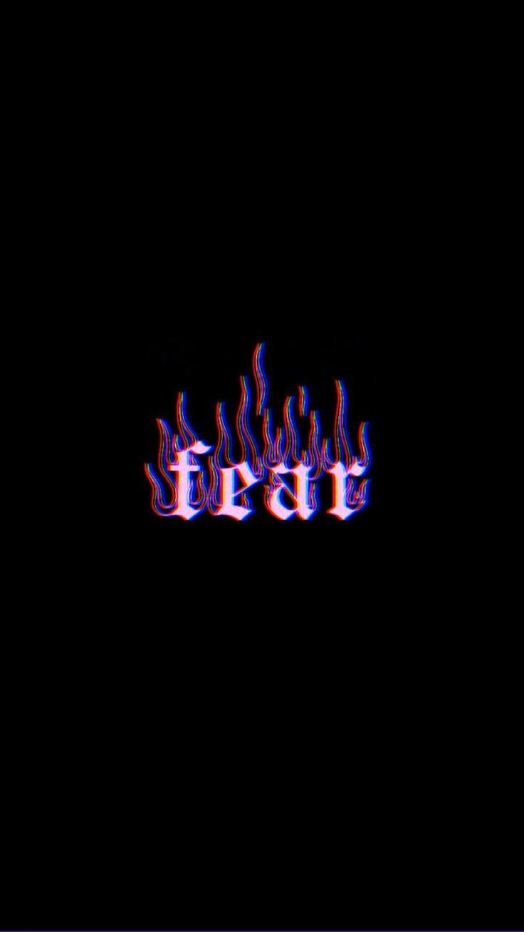 Scritta fear con fiamme viola, 736x1309 Full HD Verticale, Samsung Galaxy