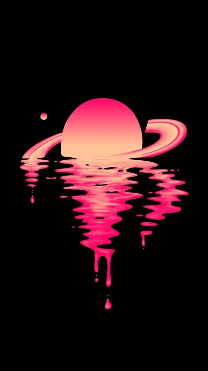 Pianeta rosa neon riflesso, 720x1280 Verticale, Telefono