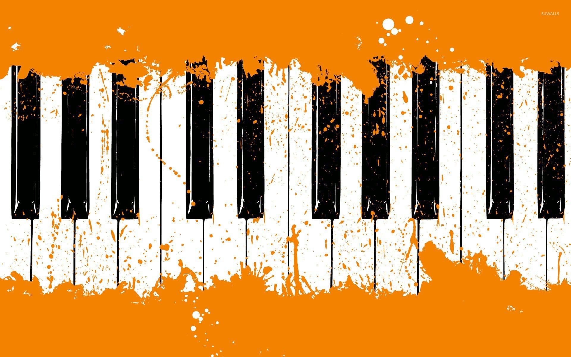 Tasti pianoforte grunge arancione, 1920x1200 Full HD+ WUXGA, Desktop