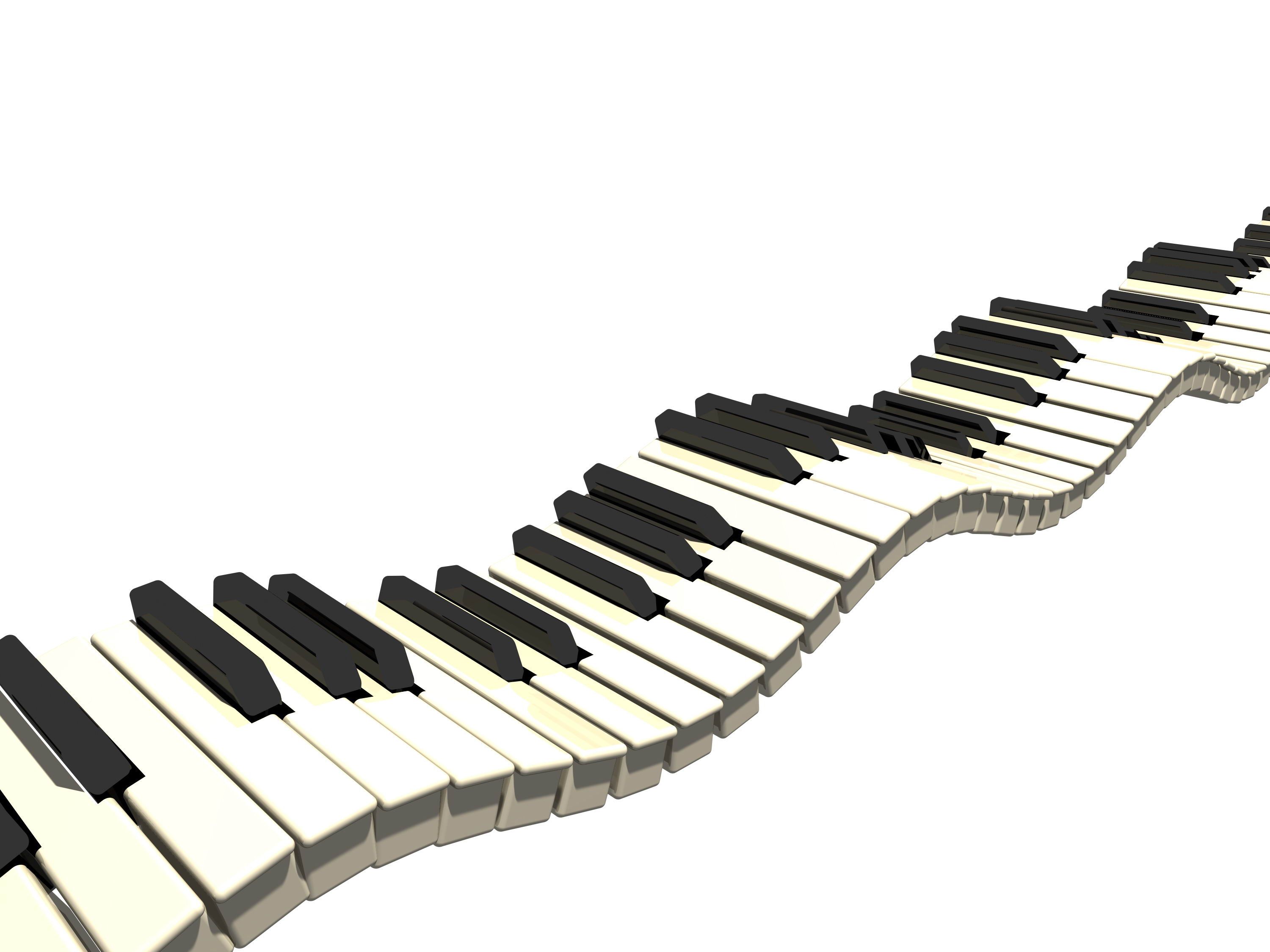 Tasti pianoforte ondulati 3D, 3000x2250 2K+, PC