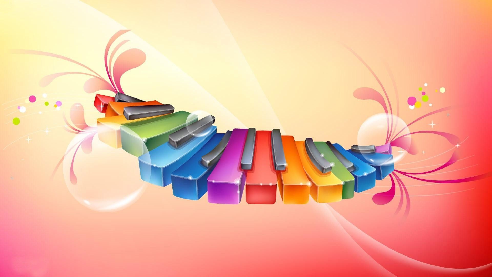 Tasti pianoforte colorati astratti, 1920x1080 Full HD, PC Desktop