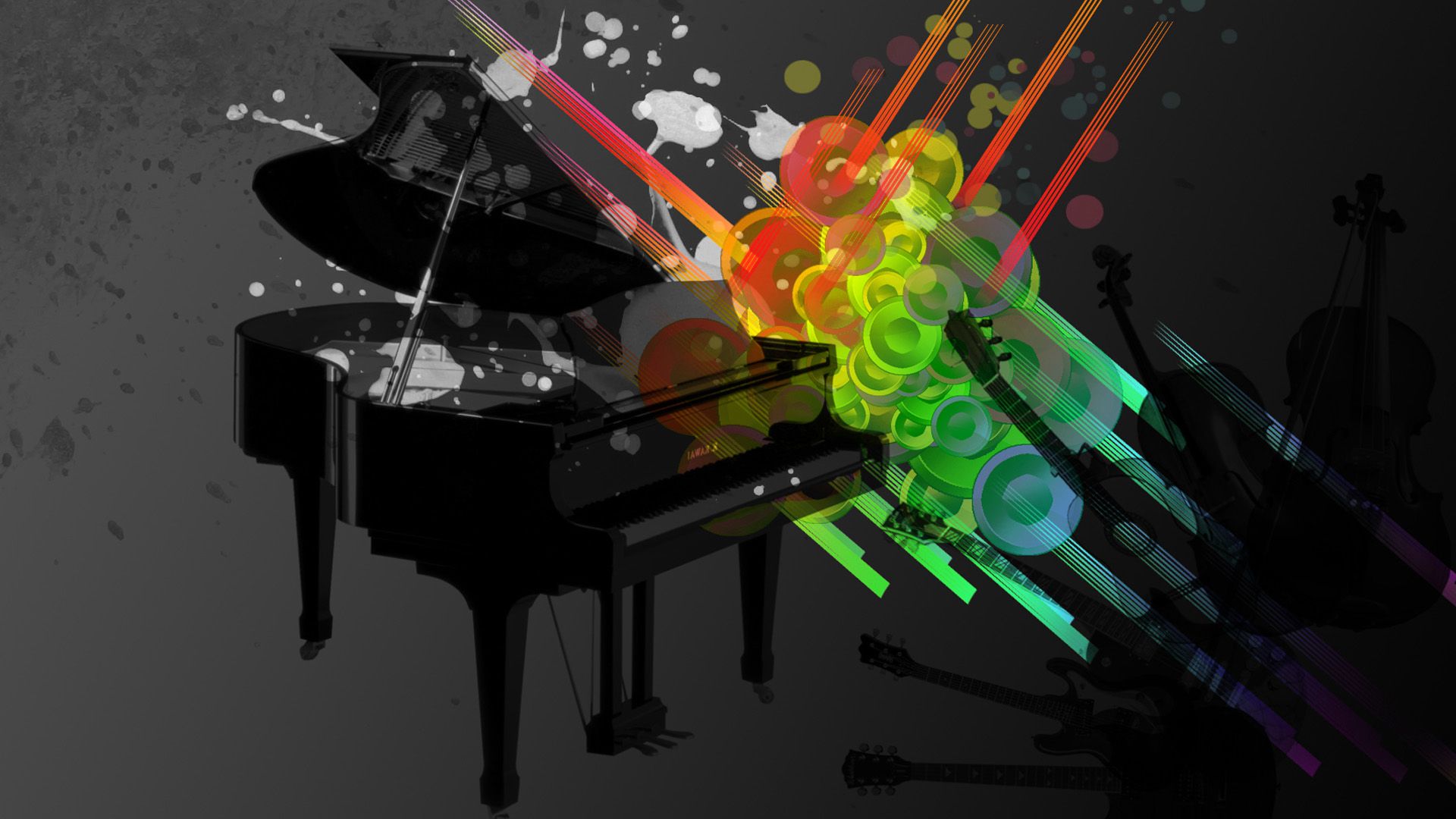 pianoforte a coda astratto colorato, 1920x1080 1080p, Desktop