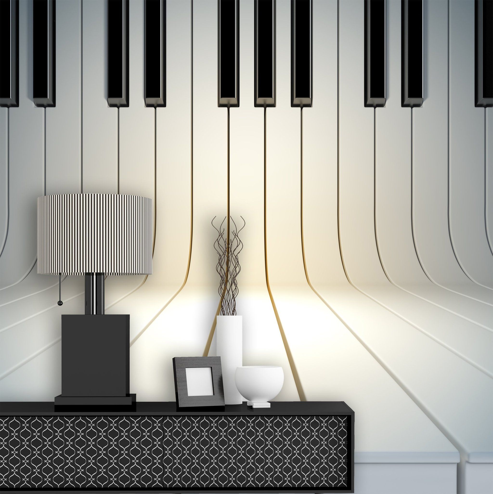 Tasti pianoforte stanza prospettiva, 2048x2052 Full HD Verticale, iPhone