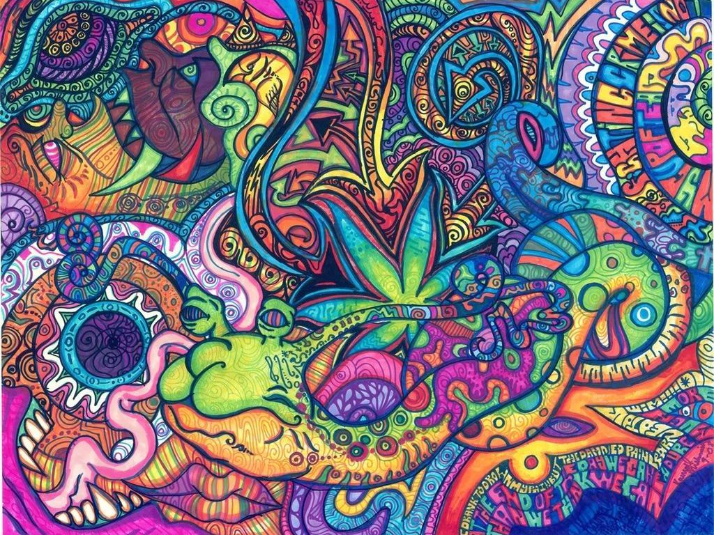 Disegno psichedelico astratto colorato, 1024x768 HD, PC