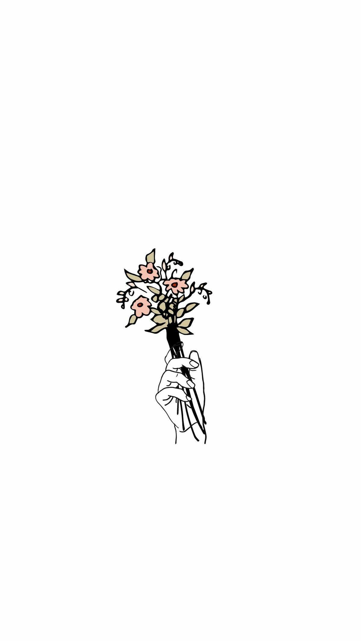 Mano con mazzo di fiori, 1200x2133 Verticale, Android