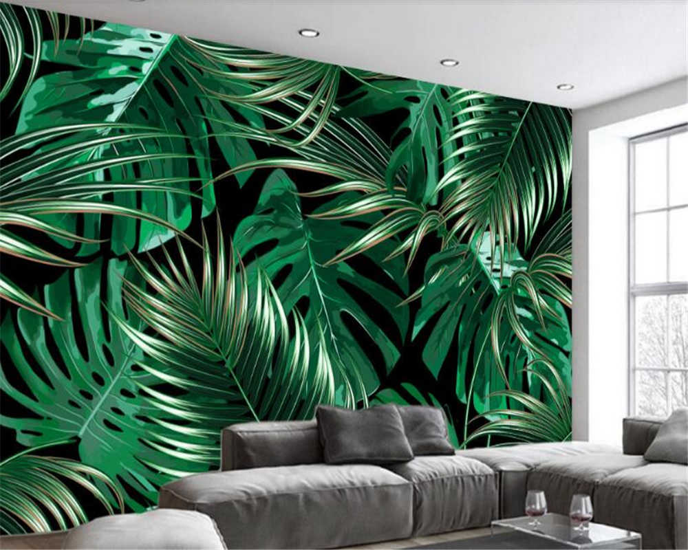 Foglie tropicali verdi murale, 1000x800 HD, iMac